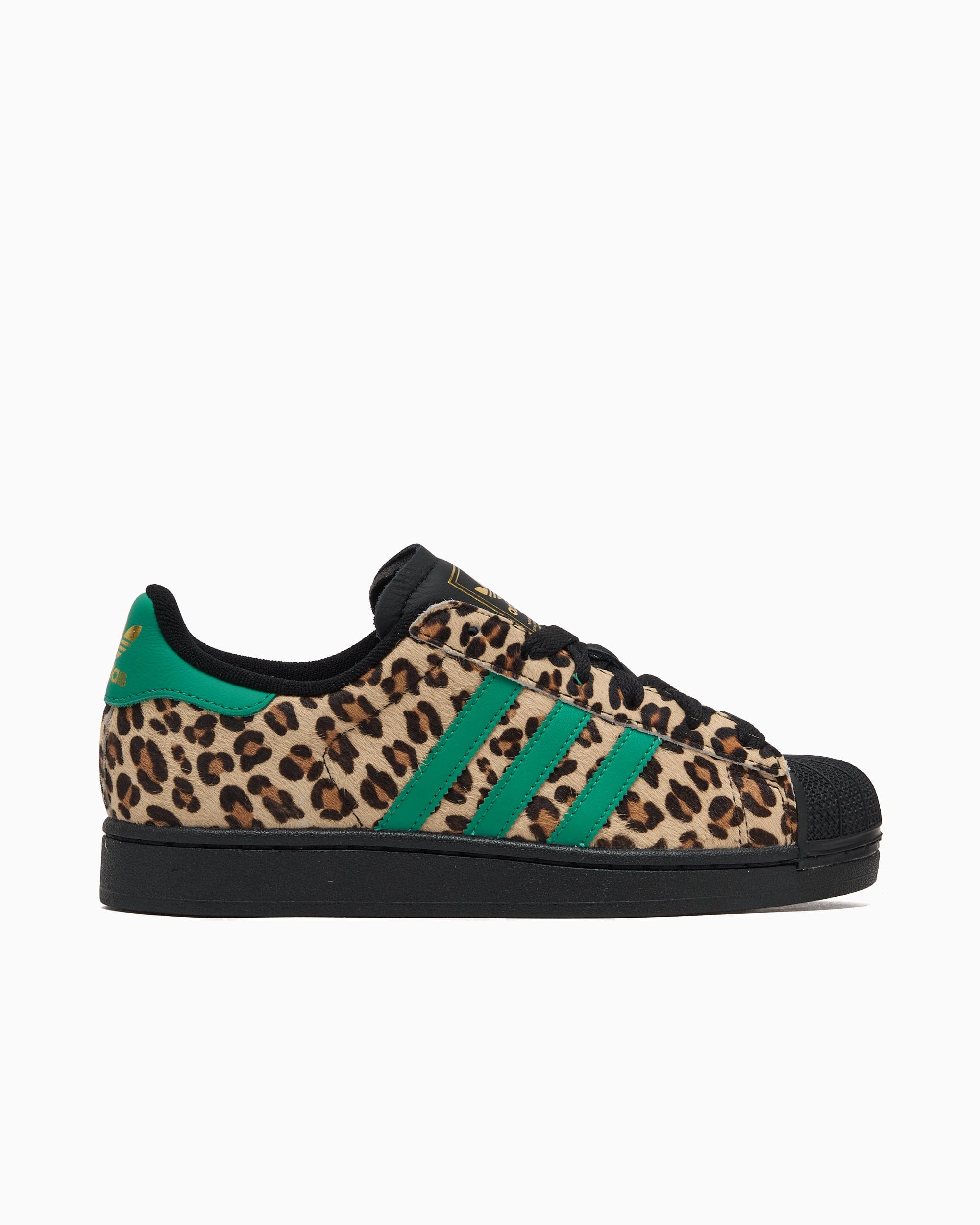 adidas Originals Women's Superstar II Black Green Leopard