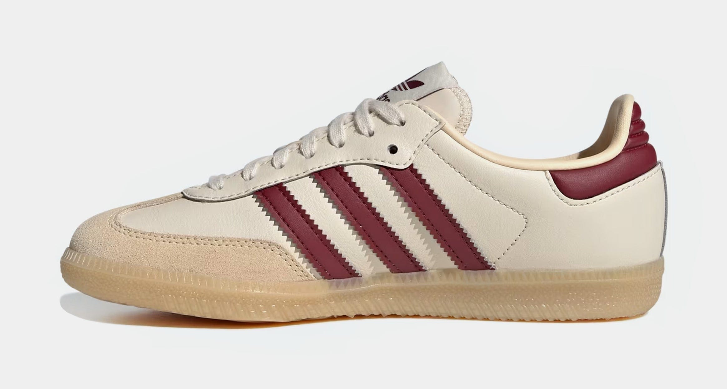 adidas Samba OG Grade School Lifestyle Shoes (Wonder White/Shadow Red/Gum)