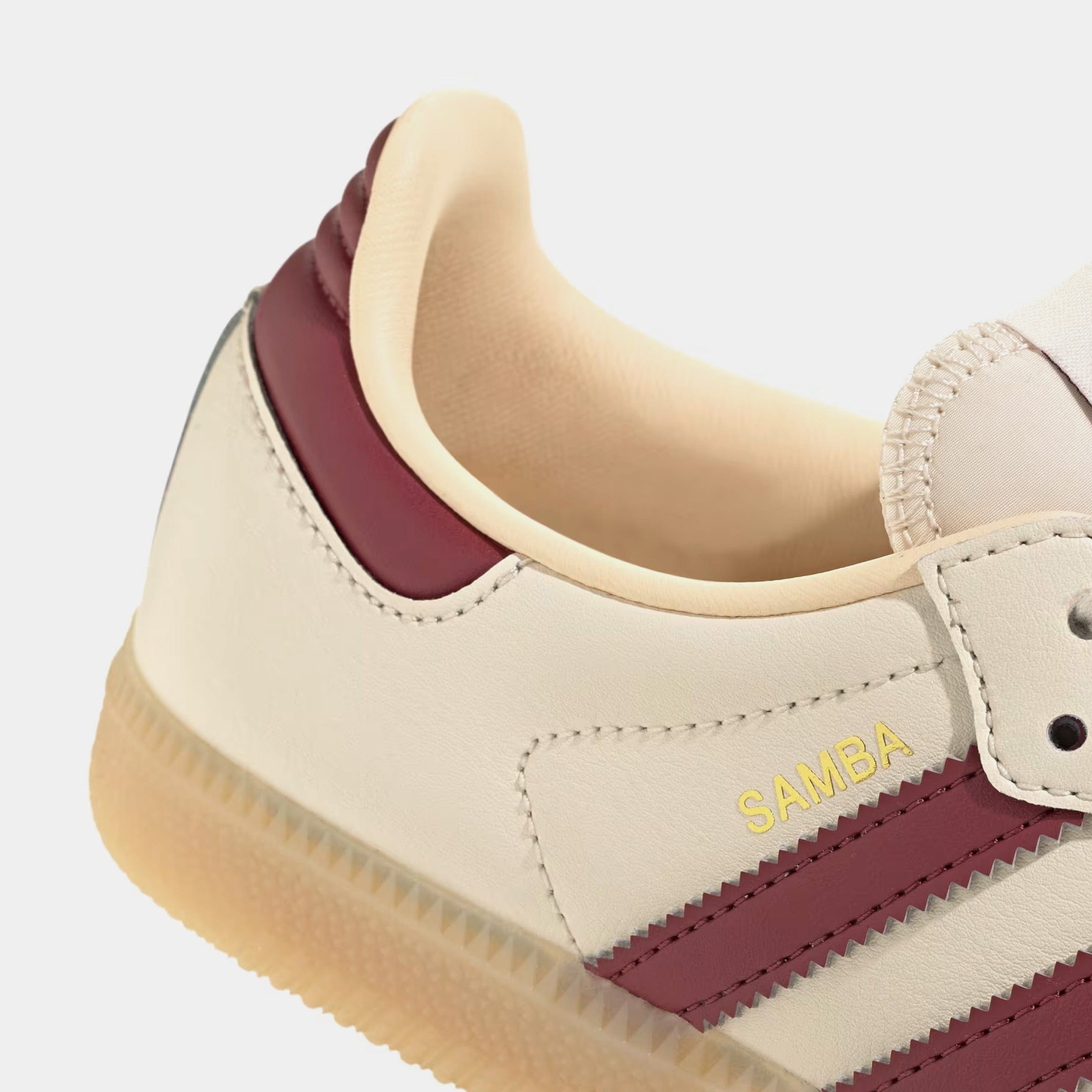 adidas Samba OG Grade School Lifestyle Shoes (Wonder White/Shadow Red/Gum)