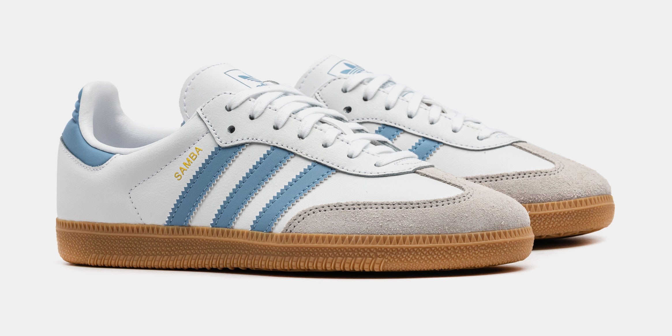 adidas Samba OG Grade School Lifestyle Shoes (Cloud White/Bright Royal)