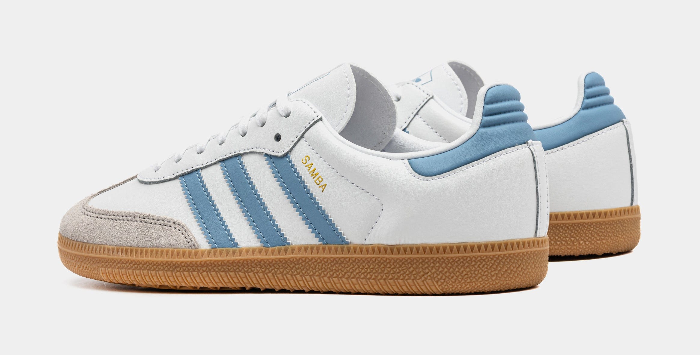 adidas Samba OG Grade School Lifestyle Shoes (Cloud White/Bright Royal)