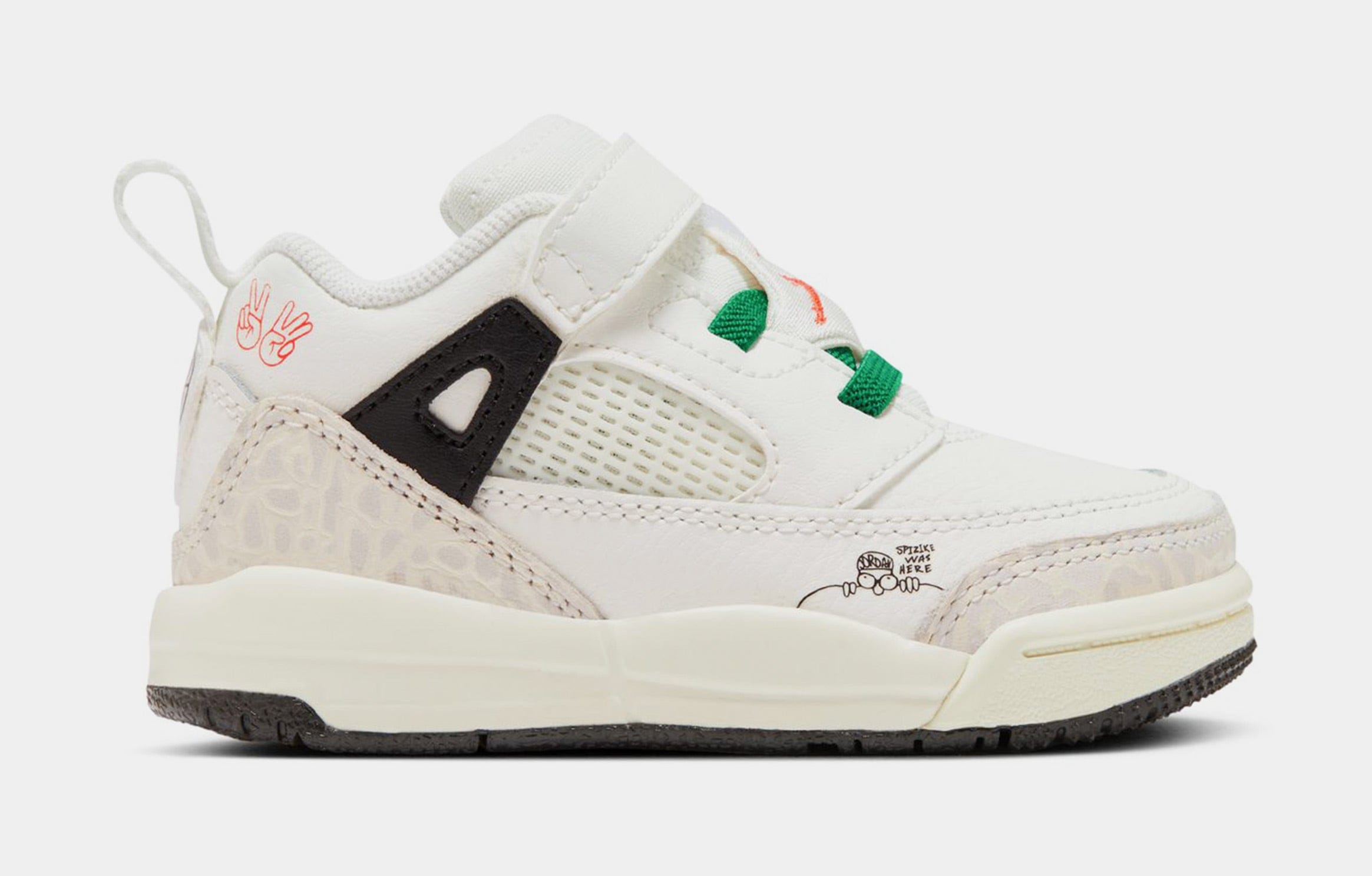 Air Jordan Spizike Low Infant Toddler Lifestyle Shoes (Sail/Black/Pine Green/Orange)