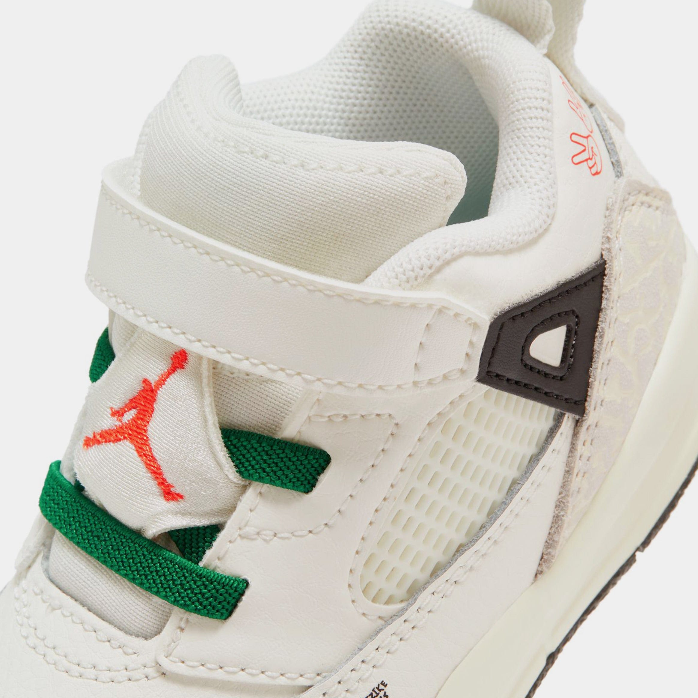 Air Jordan Spizike Low Infant Toddler Lifestyle Shoes (Sail/Black/Pine Green/Orange)