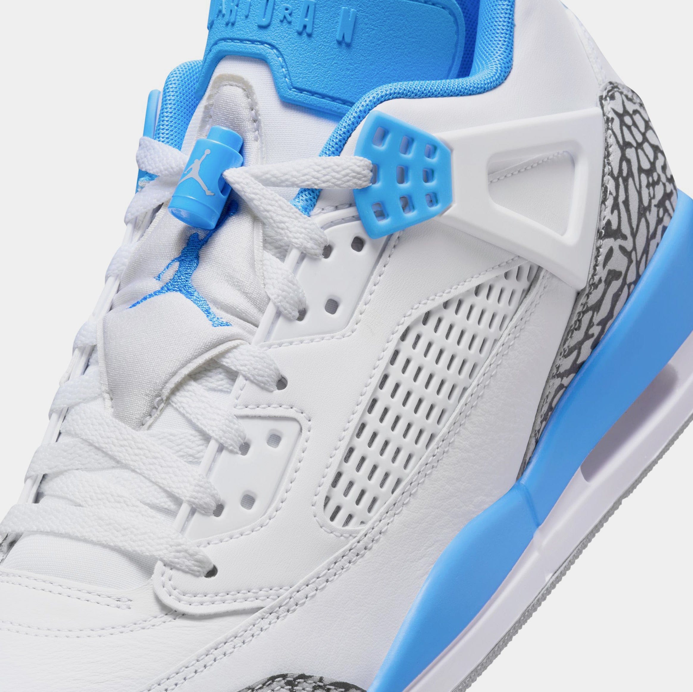 Air Jordan Spizike Low UNC Mens Basketball Shoes (White/Wolf Grey/Anthracite/University Blue)