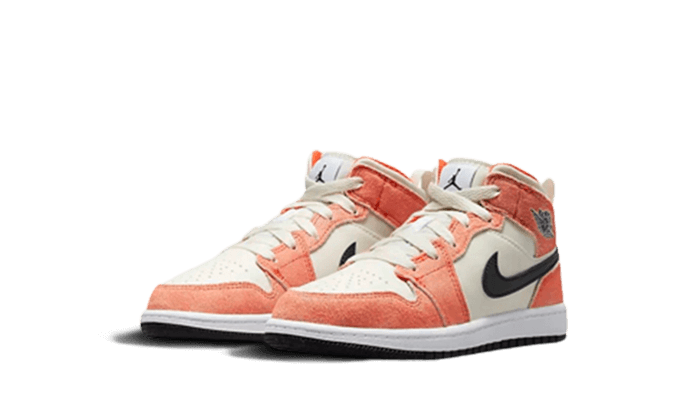 Air Jordan 1 Mid SE Orange Suede Enfant (PS)