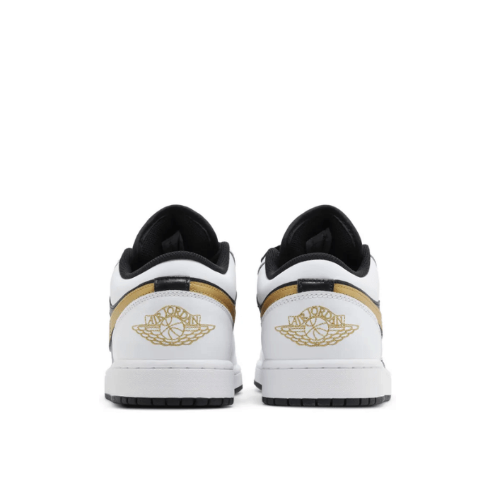 Air Jordan Jordan 1 Low White Black Metallic Gold Swoosh