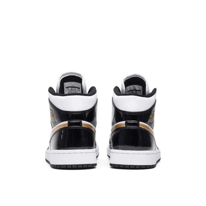 Air Jordan Jordan 1 Mid Patent Black White Gold