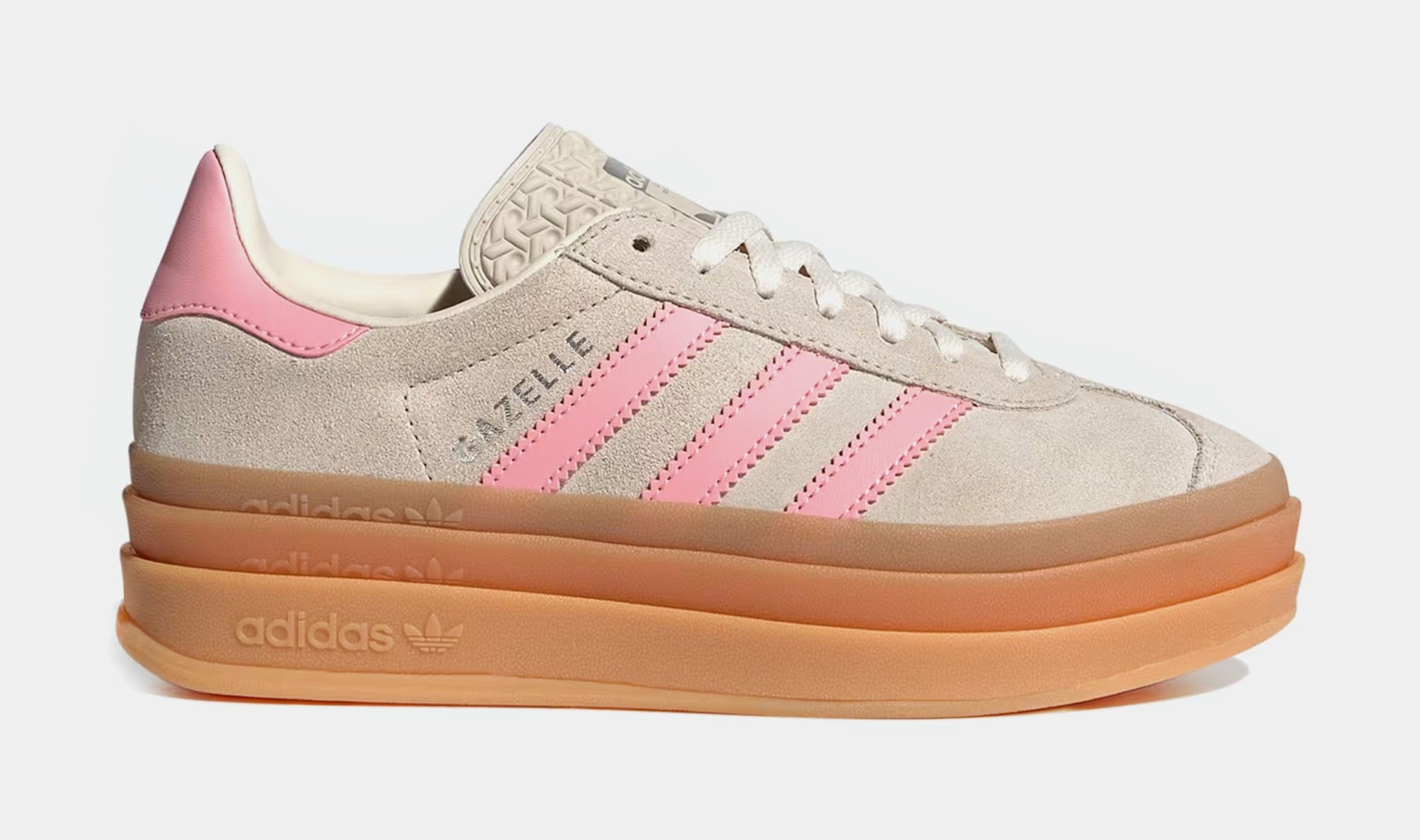 adidas Gazelle Bold Grade School Lifestyle Shoes (Beige/Semi Pink/Cream White)