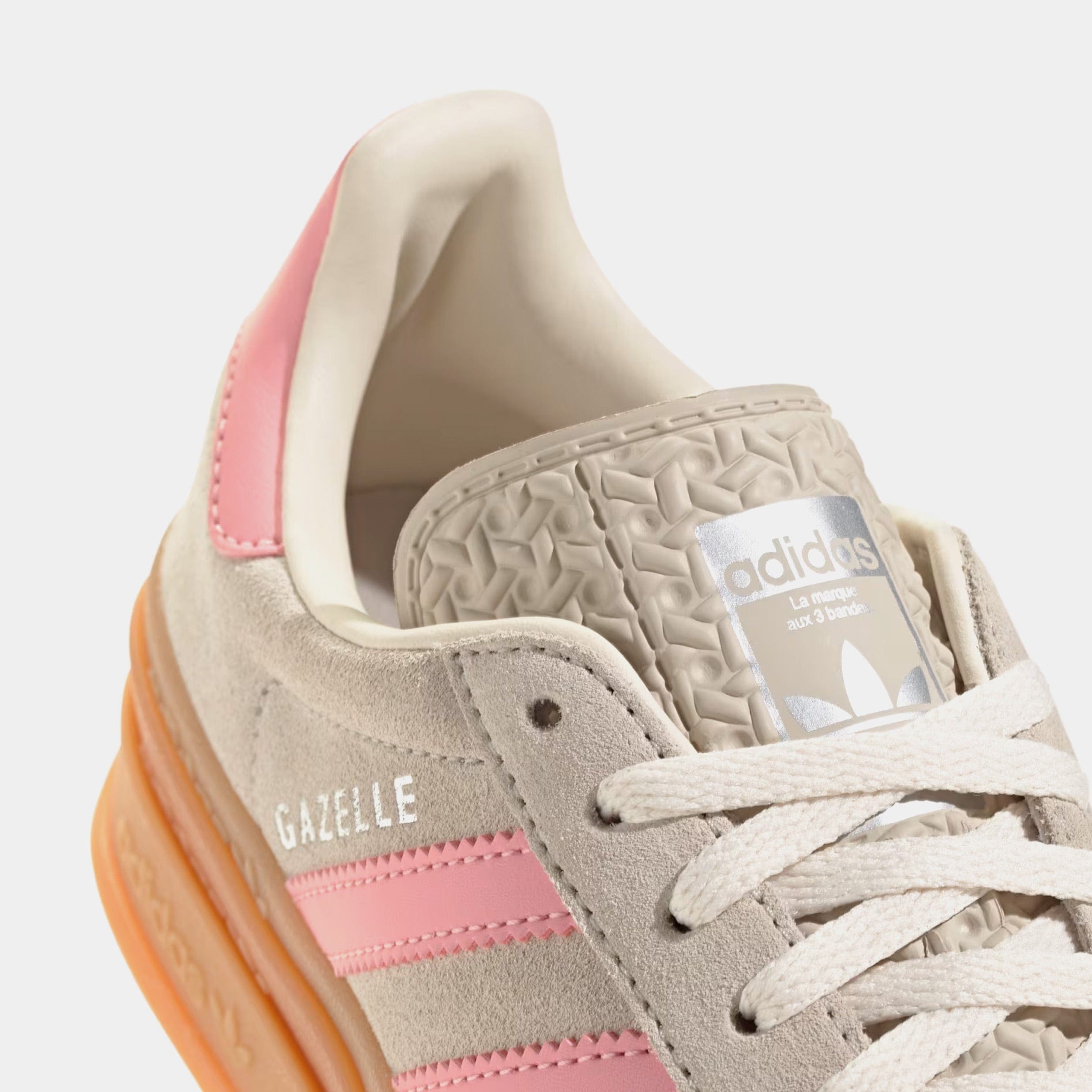 adidas Gazelle Bold Grade School Lifestyle Shoes (Beige/Semi Pink/Cream White)