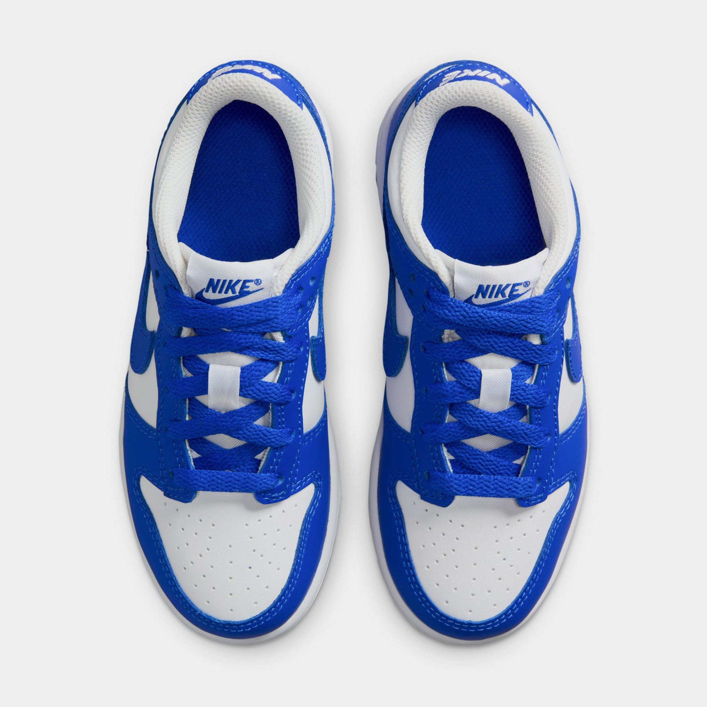 Nike Dunk Low Preschool Basketball Shoes (White/Hyper Royal/Hyper Royal)