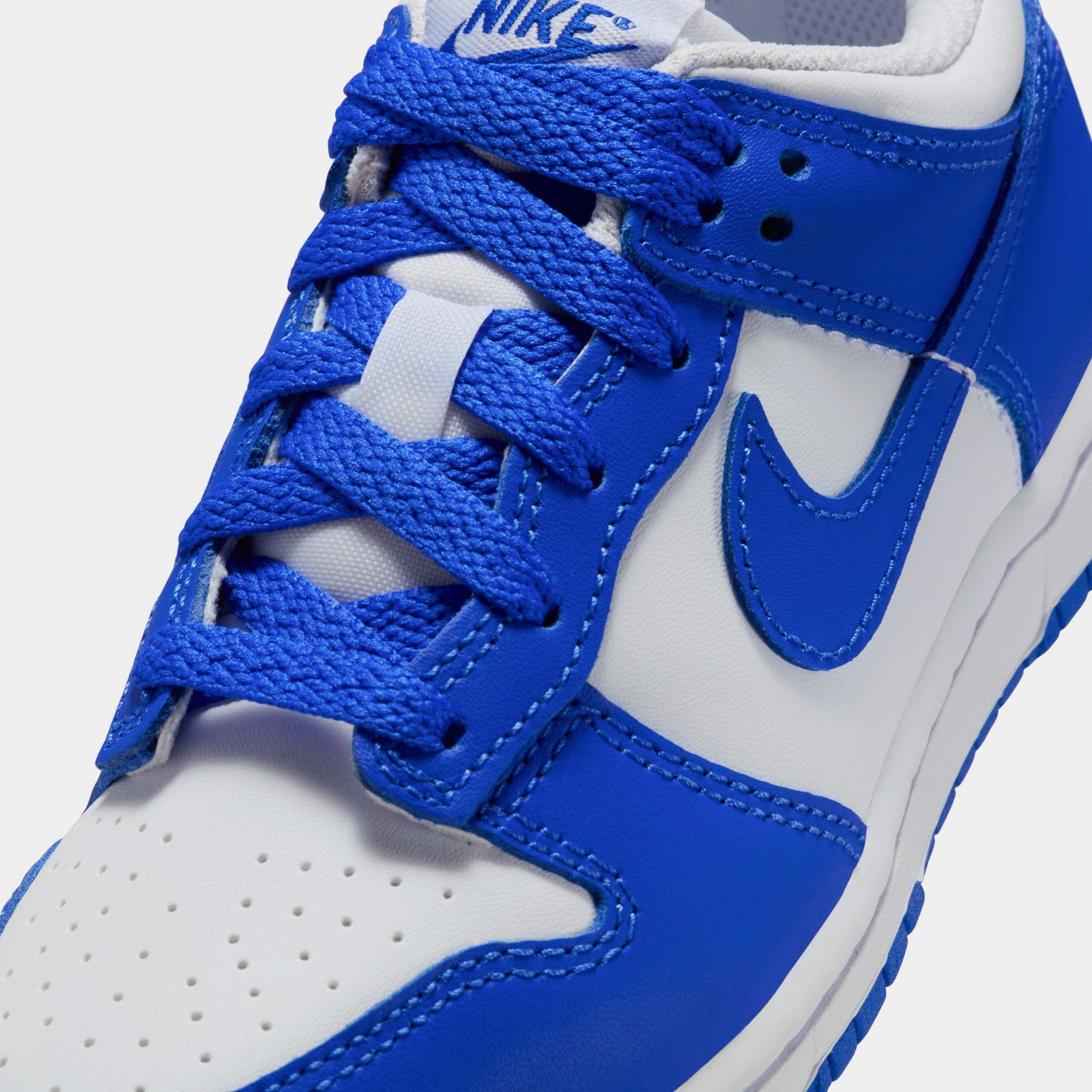 Nike Dunk Low Preschool Basketball Shoes (White/Hyper Royal/Hyper Royal)