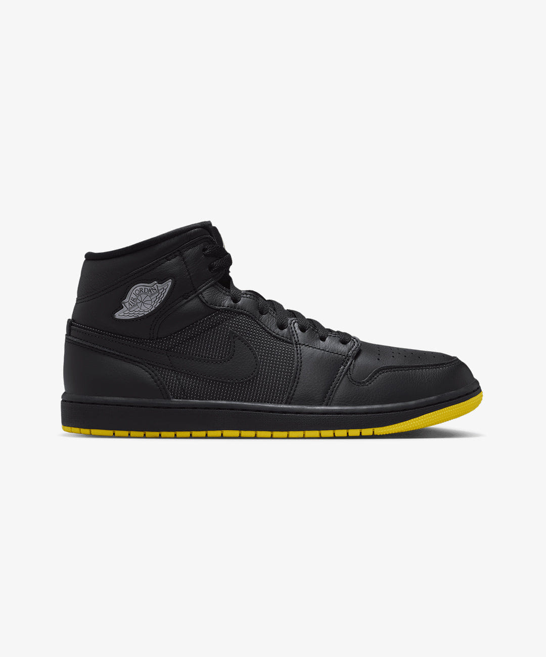 Air Jordan JORDAN | AIR JORDAN 1 MID SE { BLACK/SILVER - OPTI YELLOW