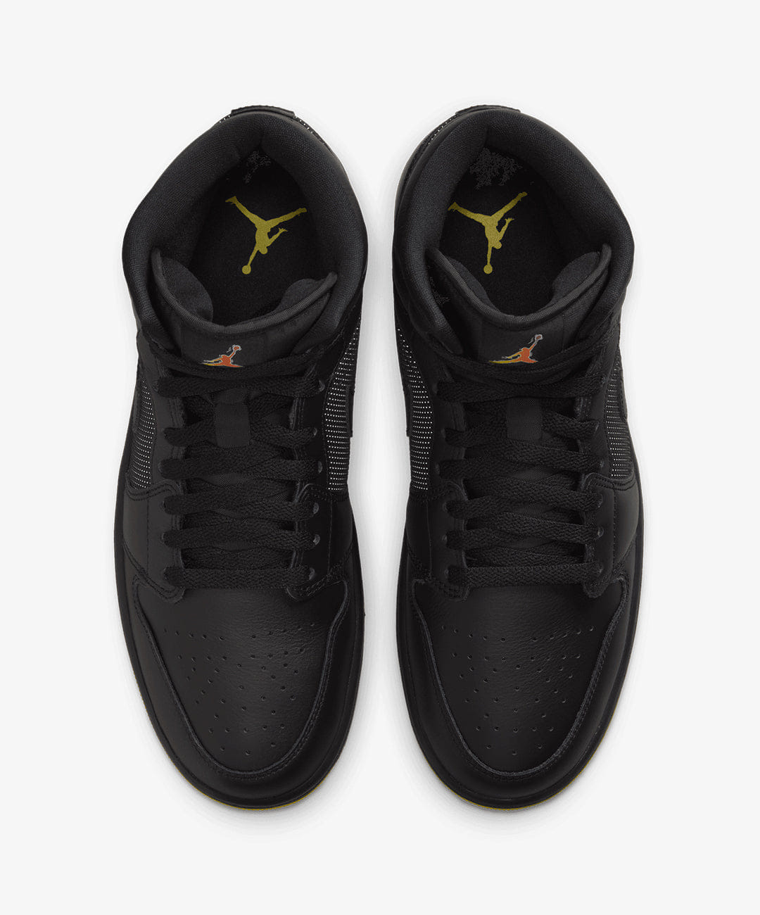 Air Jordan JORDAN | AIR JORDAN 1 MID SE { BLACK/SILVER - OPTI YELLOW