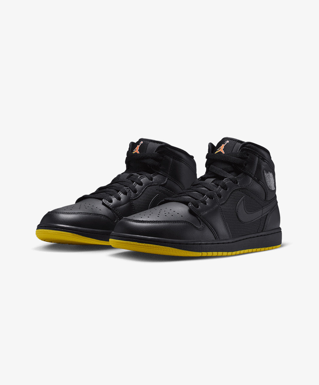 Air Jordan JORDAN | AIR JORDAN 1 MID SE { BLACK/SILVER - OPTI YELLOW