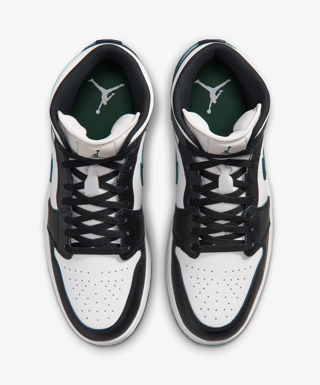 Air Jordan JORDAN | AIR JORDAN 1 MID { BLACK/SUMMIT WHITE - GORGE GREEN