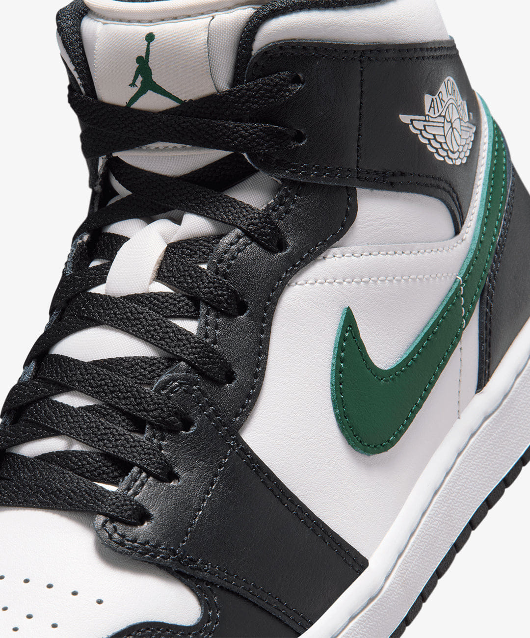 Air Jordan JORDAN | AIR JORDAN 1 MID { BLACK/SUMMIT WHITE - GORGE GREEN
