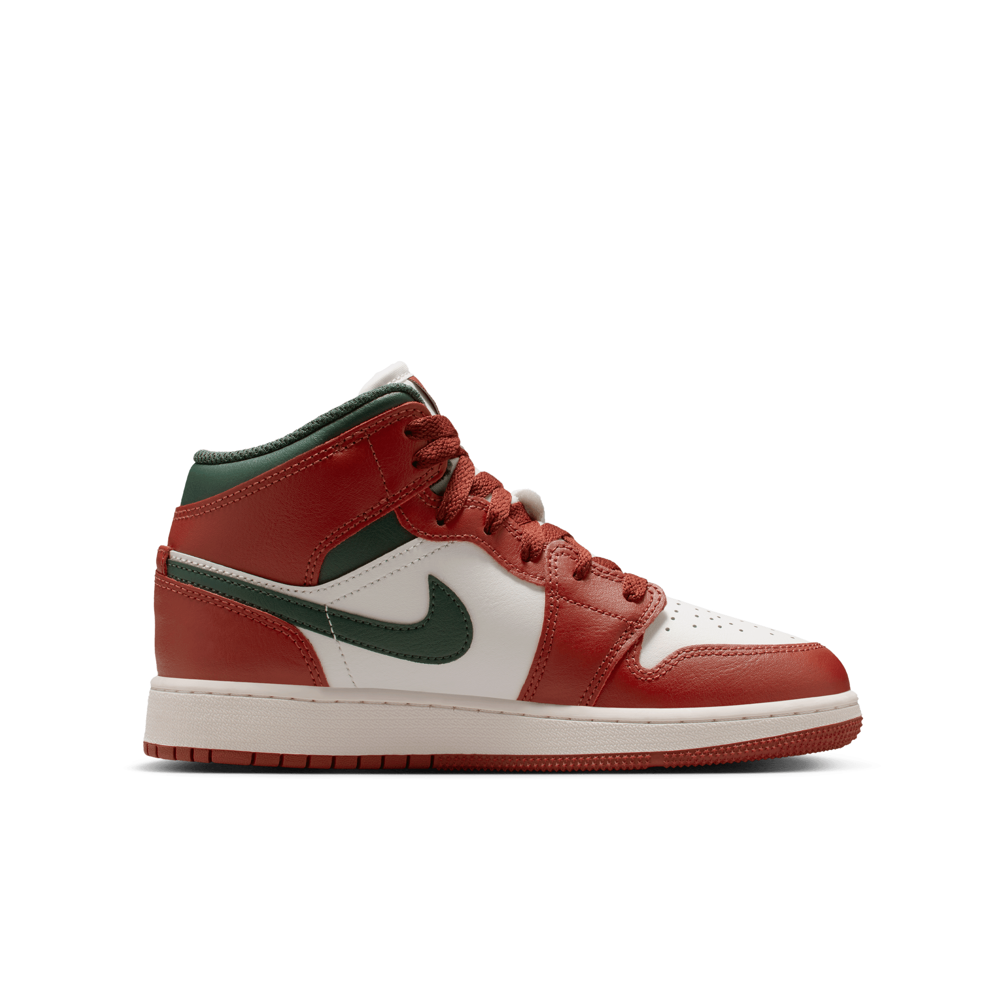 AIR JORDAN 1 MID (GS) - SAIL / REDSTONE / MIDNIGHT GREEN