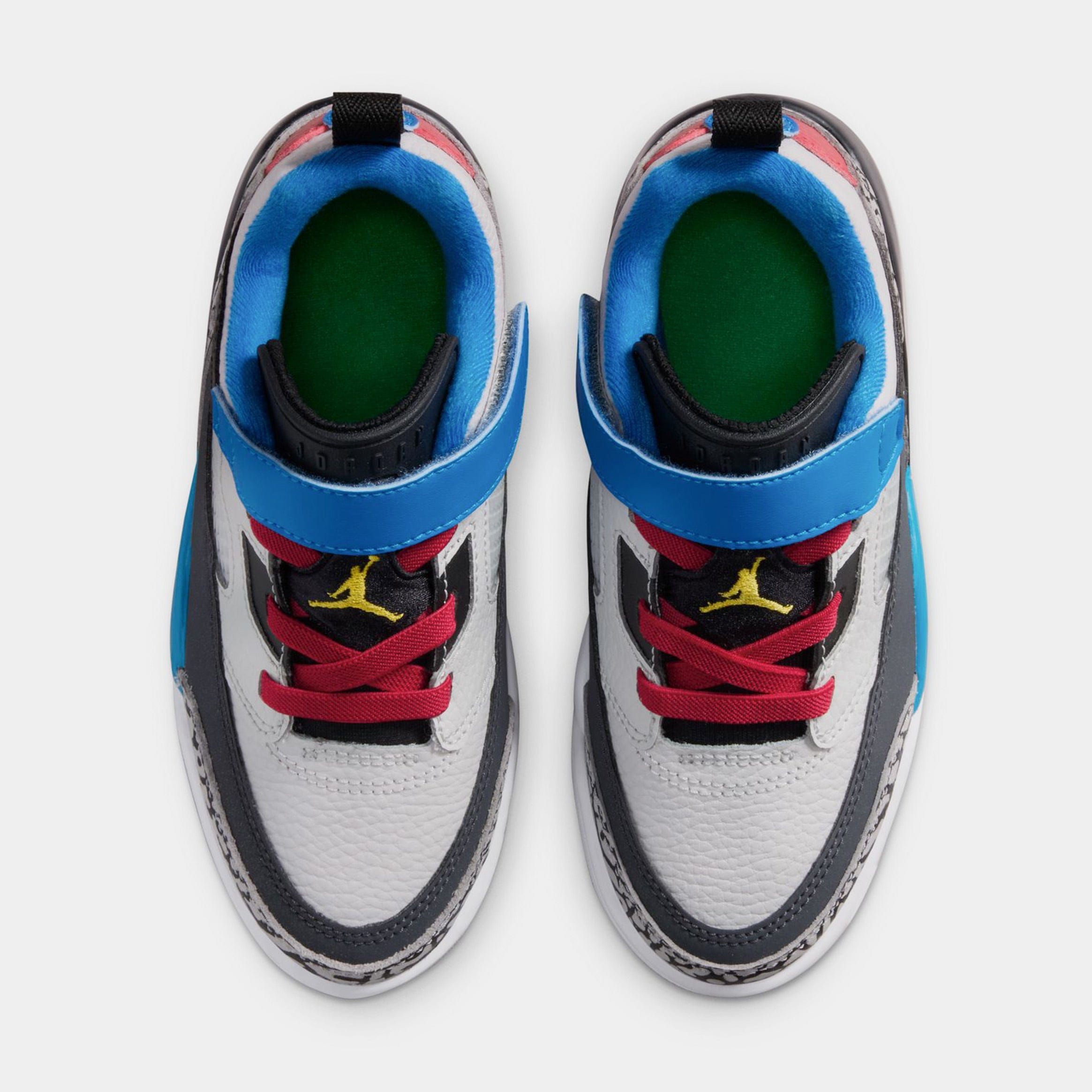 Air Jordan Spizike Low SE Preschool Lifestyle Shoes (Neutral Grey/Surf Blue/Dark Shadow/Varsity Maize)