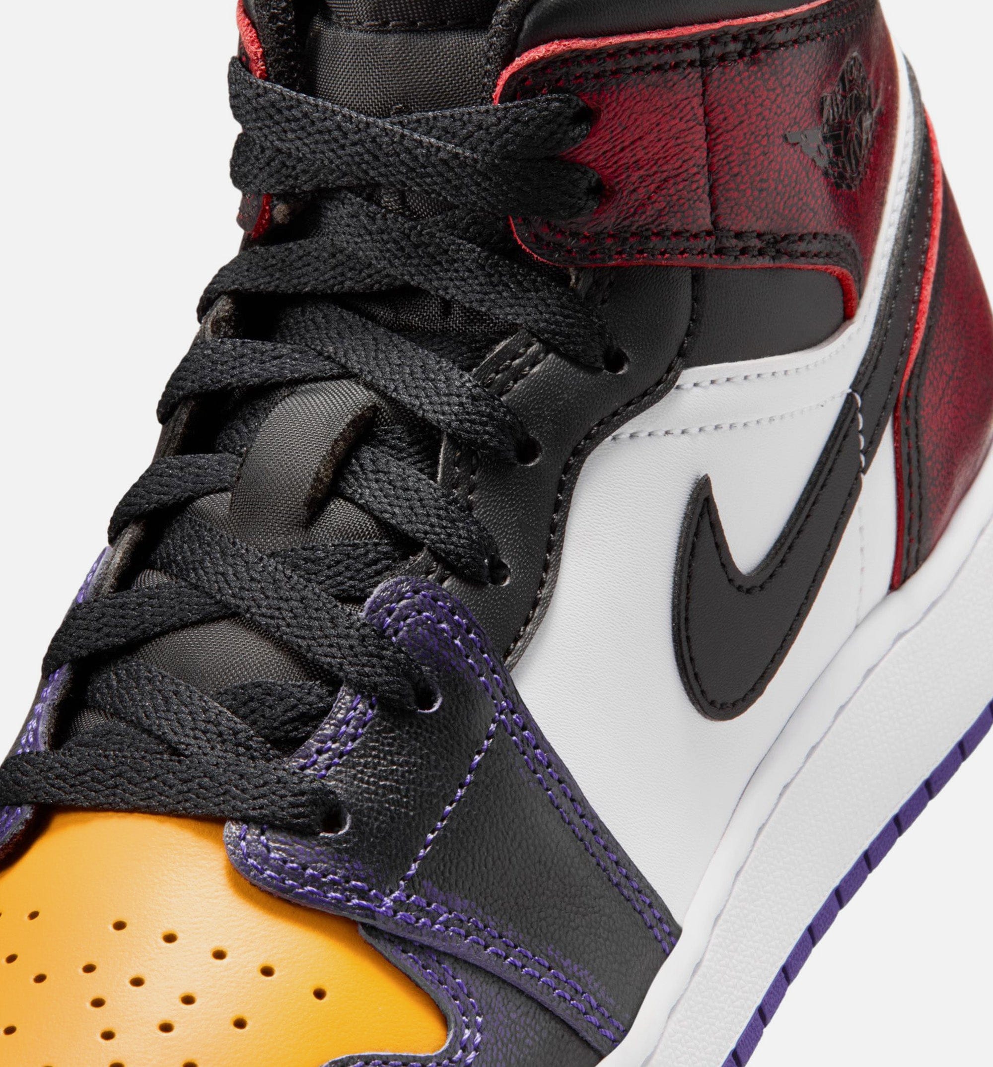 Air Jordan 1 Mid SE Grade School Lifestyle Shoe - True Red/White/Court Purple/Black