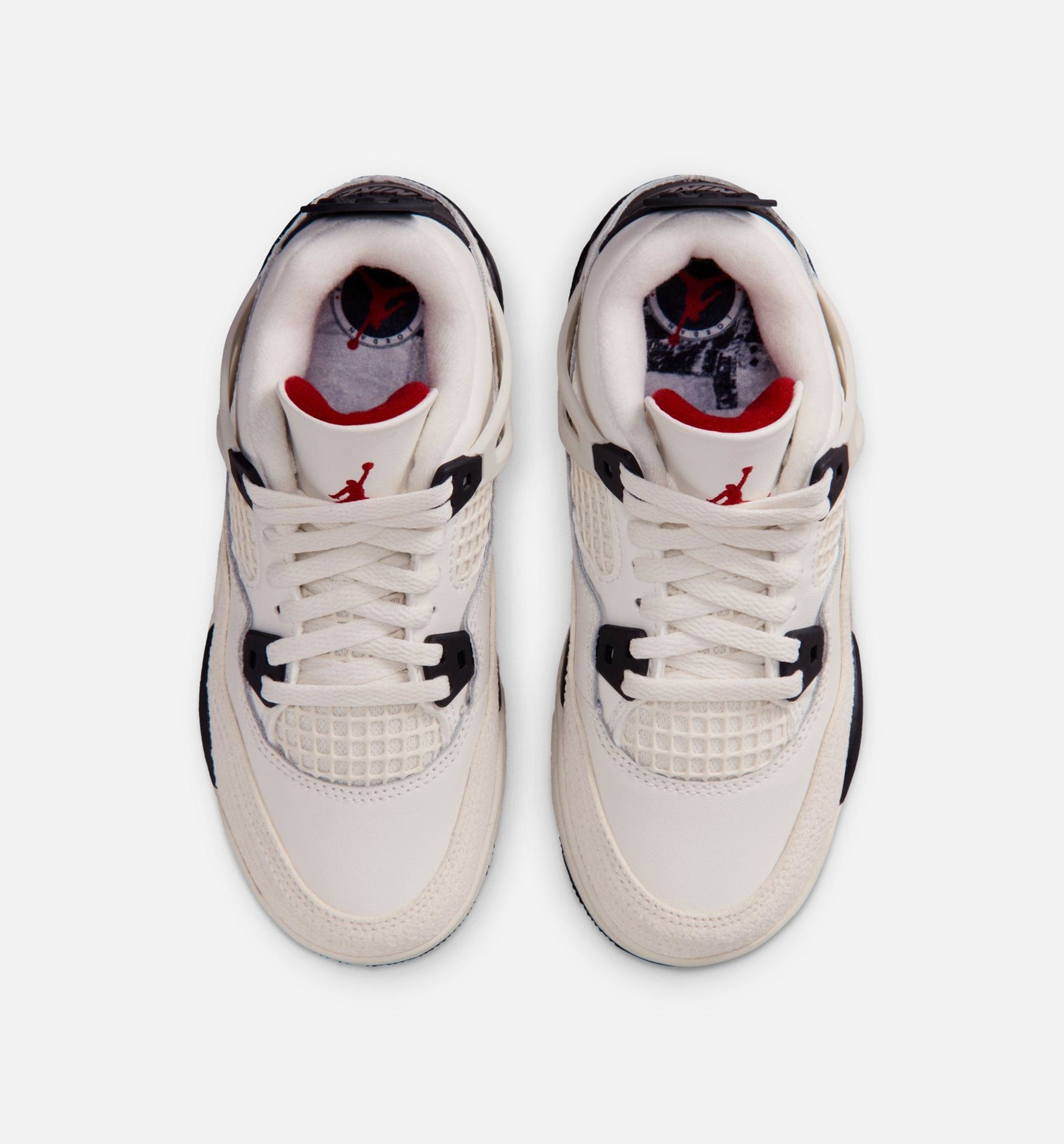 Air Jordan 4 Retro Flight Club Preschool Lifestyle Shoe - Sail/Black/University Red