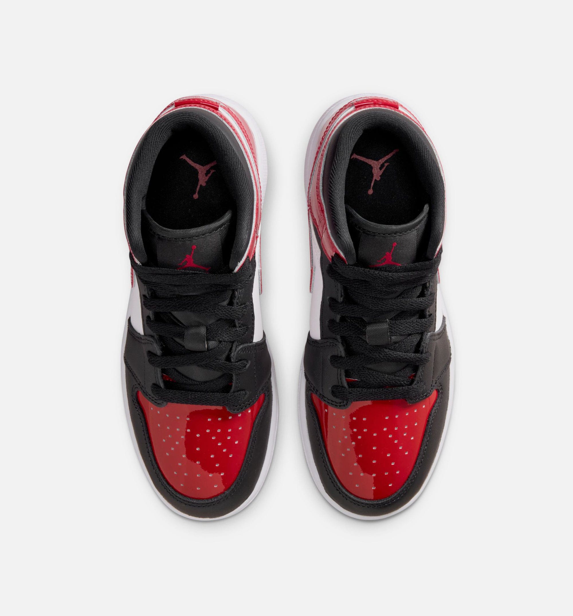 Air Jordan 1 Mid Grade School Lifestyle Shoe - Black/Varsity Red/White