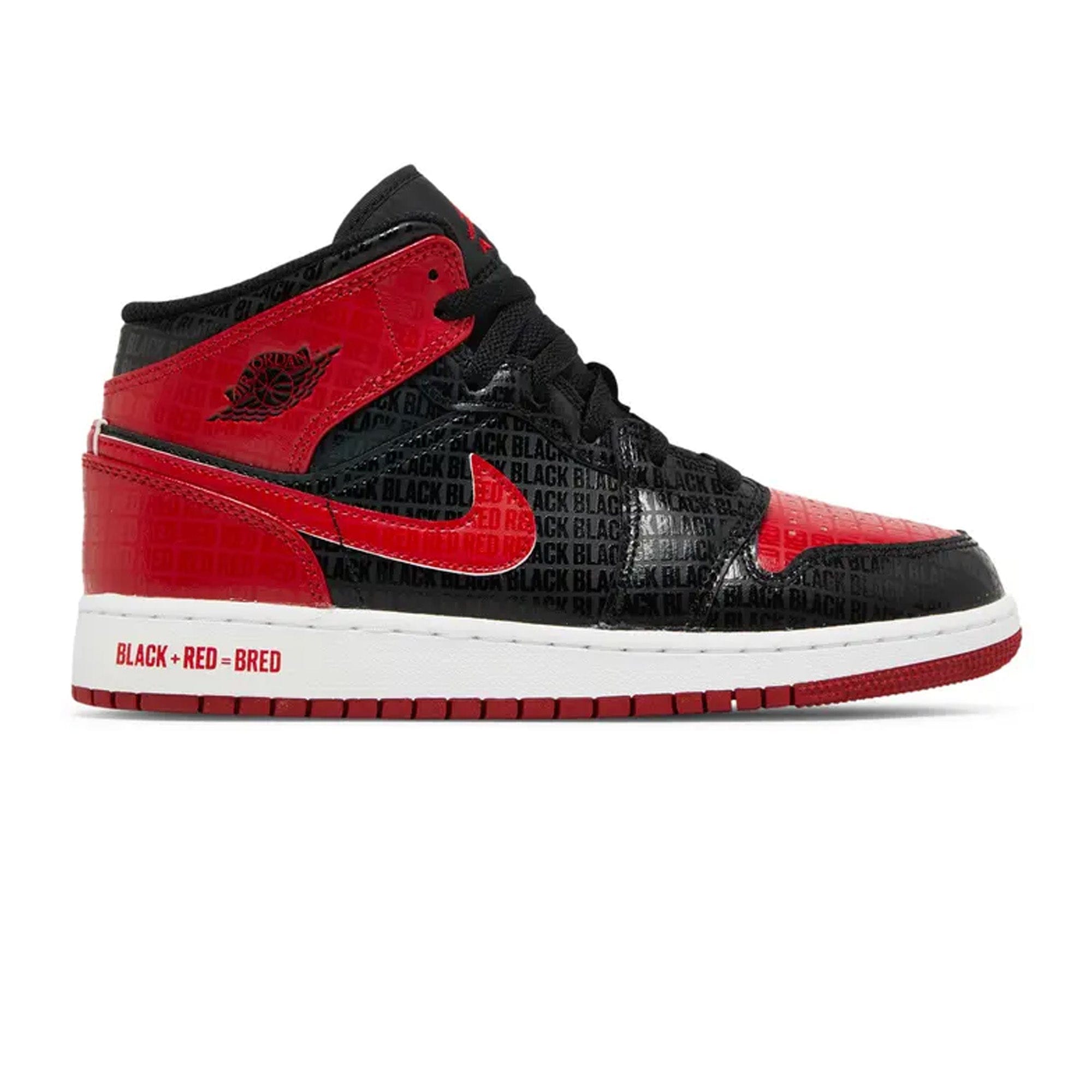 Air Jordan 1 Mid SS Bred Text GS (2022)