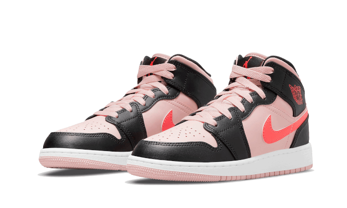Air Jordan 1 Mid Black Pink Crimson