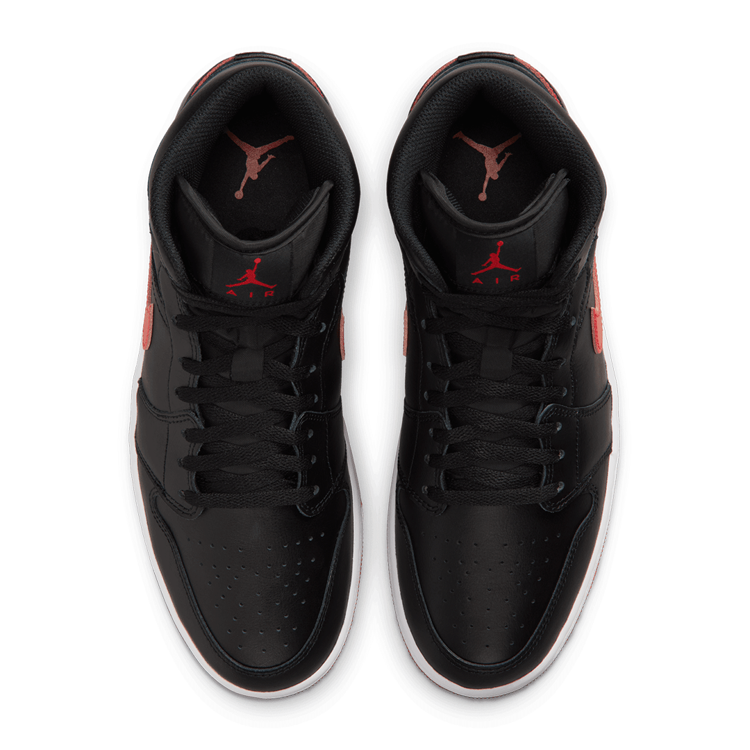 AIR JORDAN 1 MID BLACK / UNIVERSITY RED