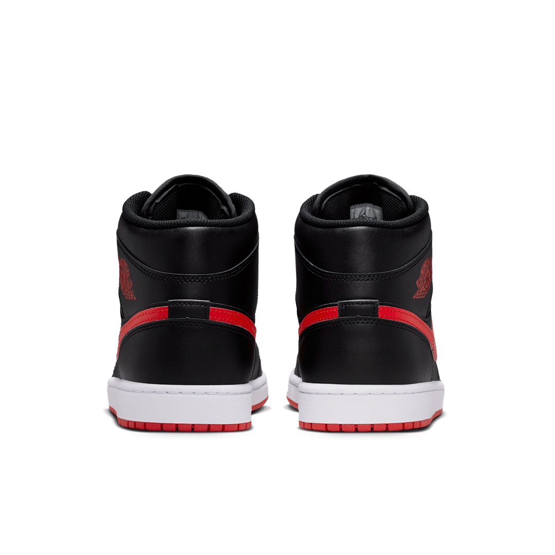 AIR JORDAN 1 MID BLACK / UNIVERSITY RED