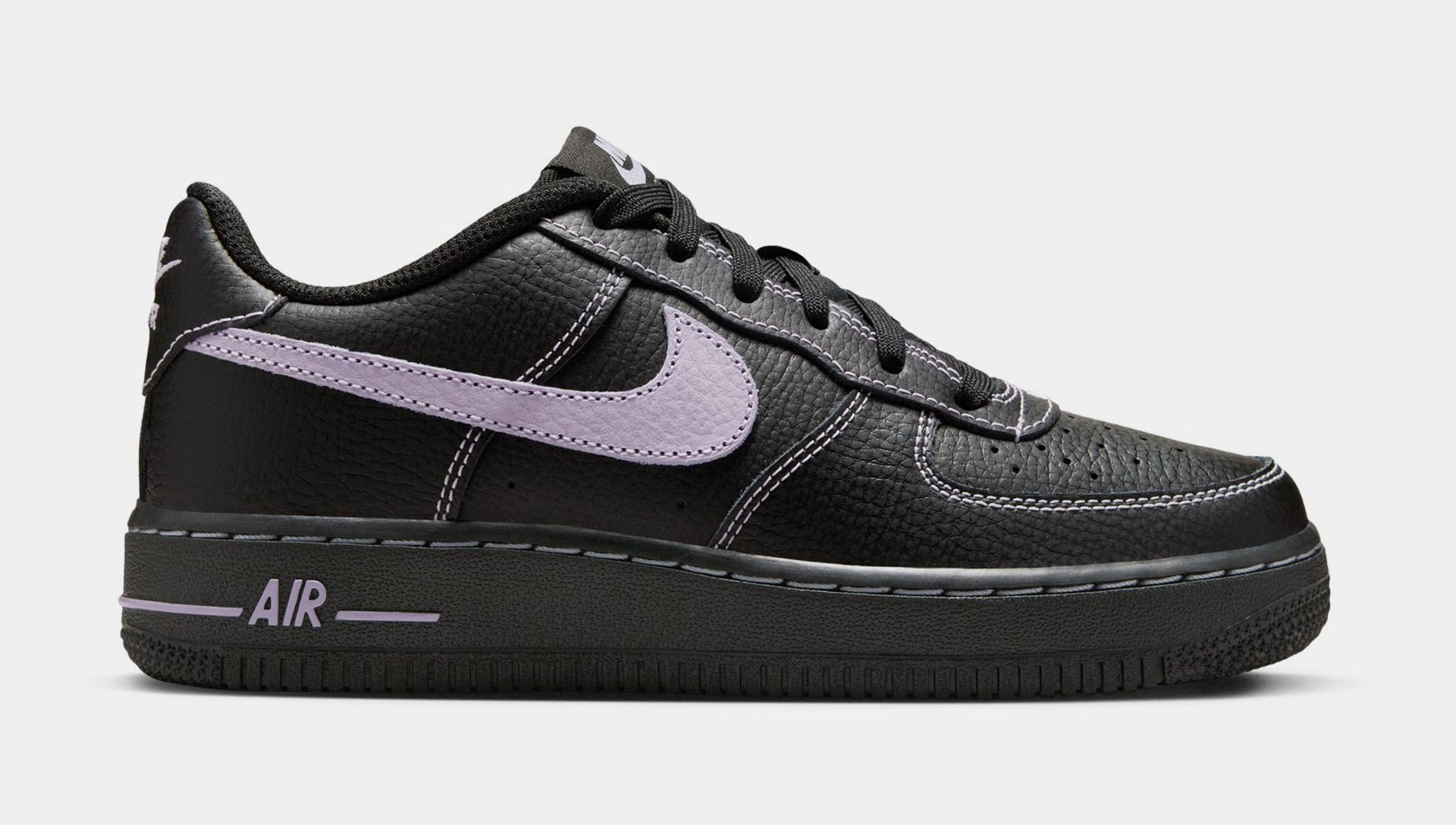 Nike Air Force 1 LV8 Grade School Basketball Shoes (Black/Hydrangeas)