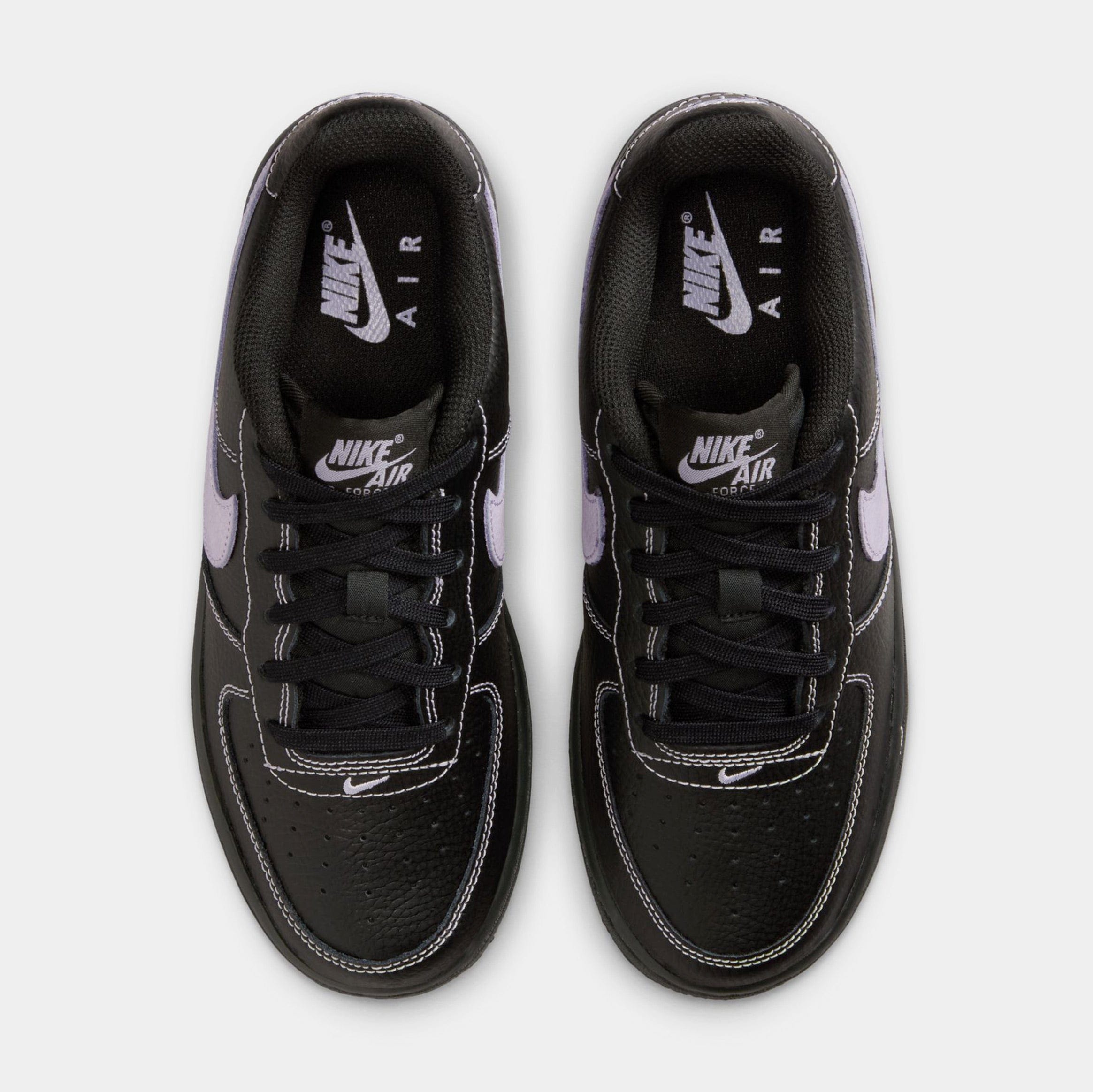 Nike Air Force 1 LV8 Grade School Basketball Shoes (Black/Hydrangeas)