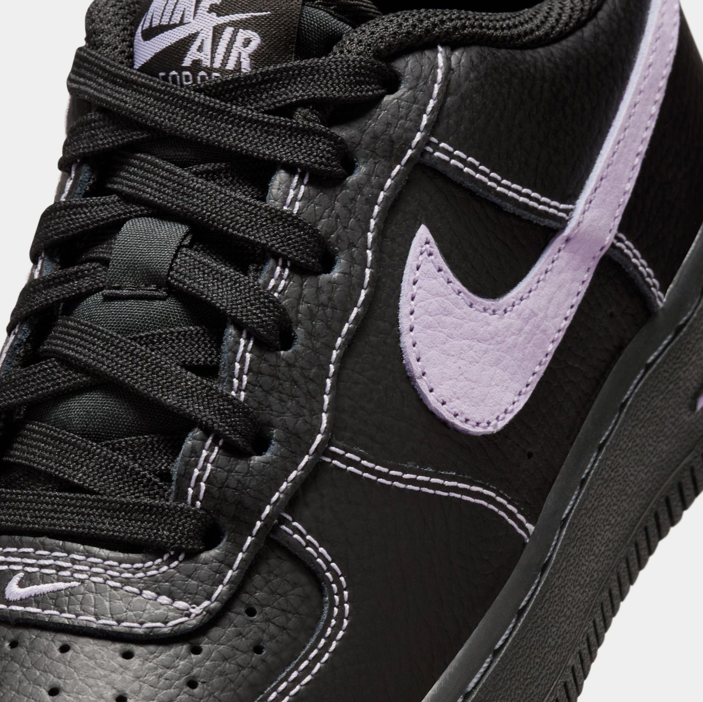 Nike Air Force 1 LV8 Grade School Basketball Shoes (Black/Hydrangeas)