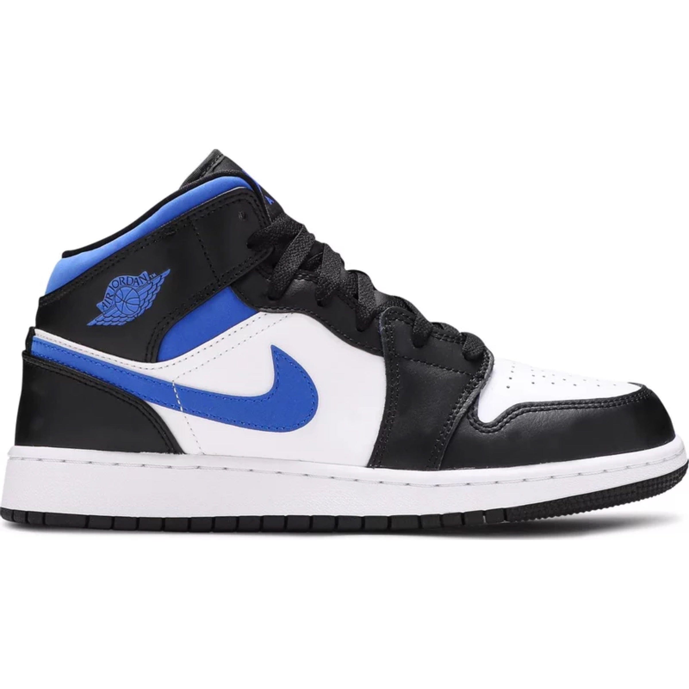 Nike Air Jordan 1 Mid White Black Racer Blue (GS)
