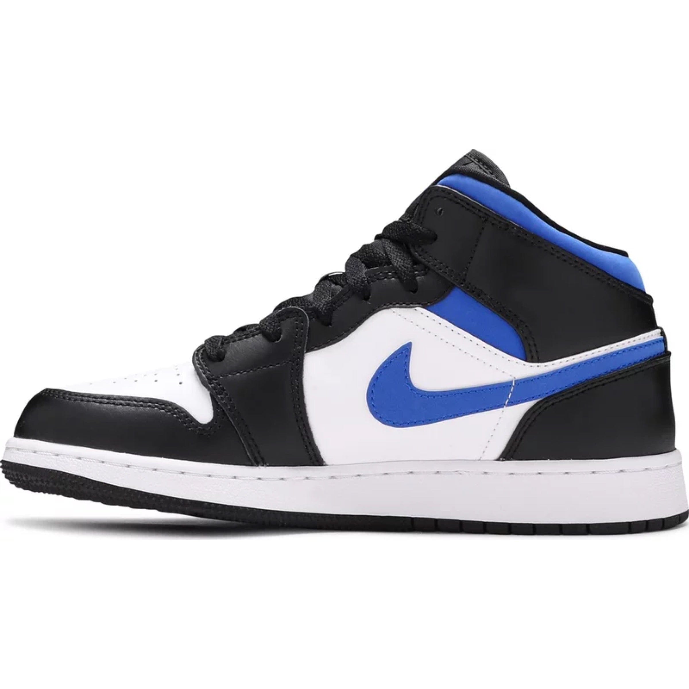 Nike Air Jordan 1 Mid White Black Racer Blue (GS)