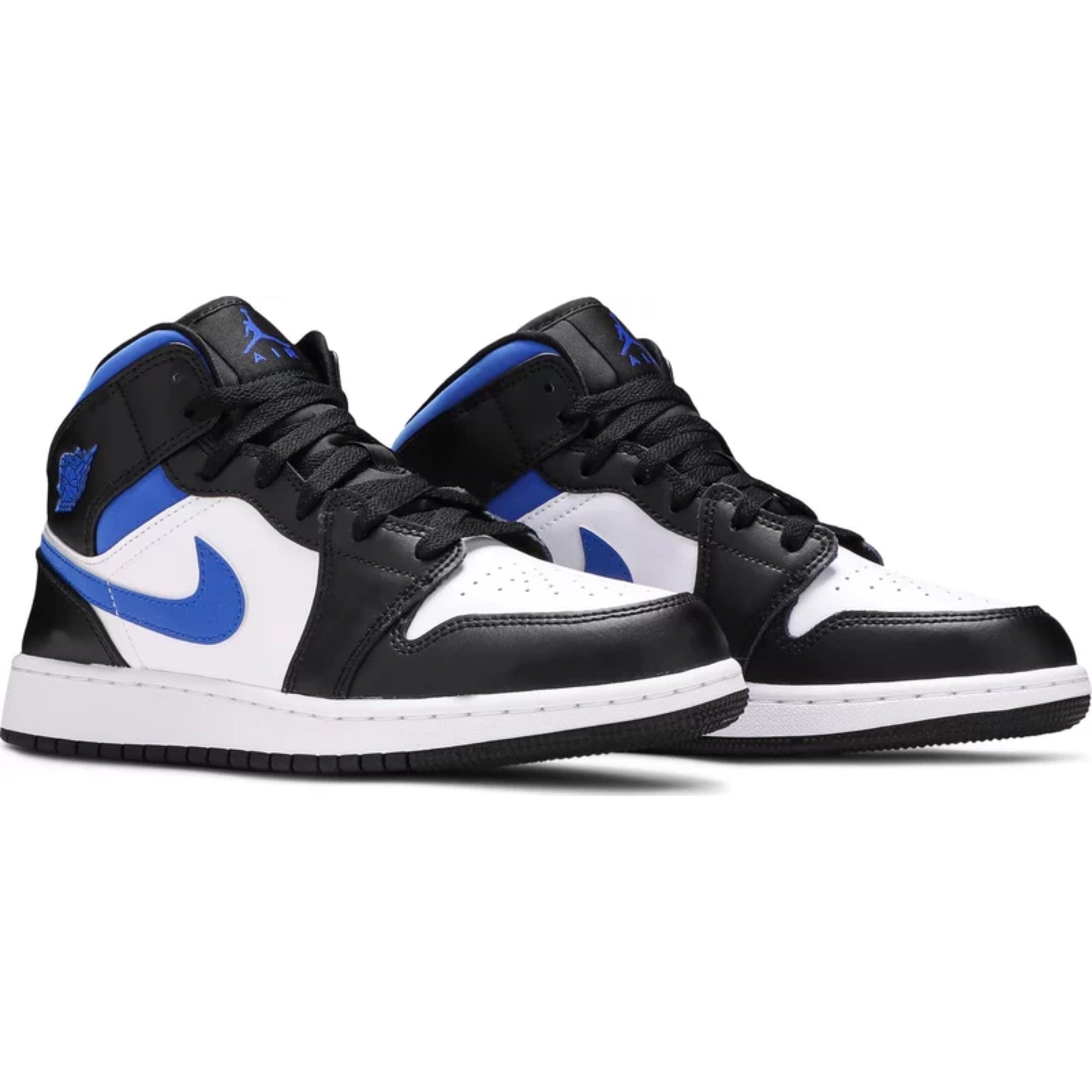 Nike Air Jordan 1 Mid White Black Racer Blue (GS)