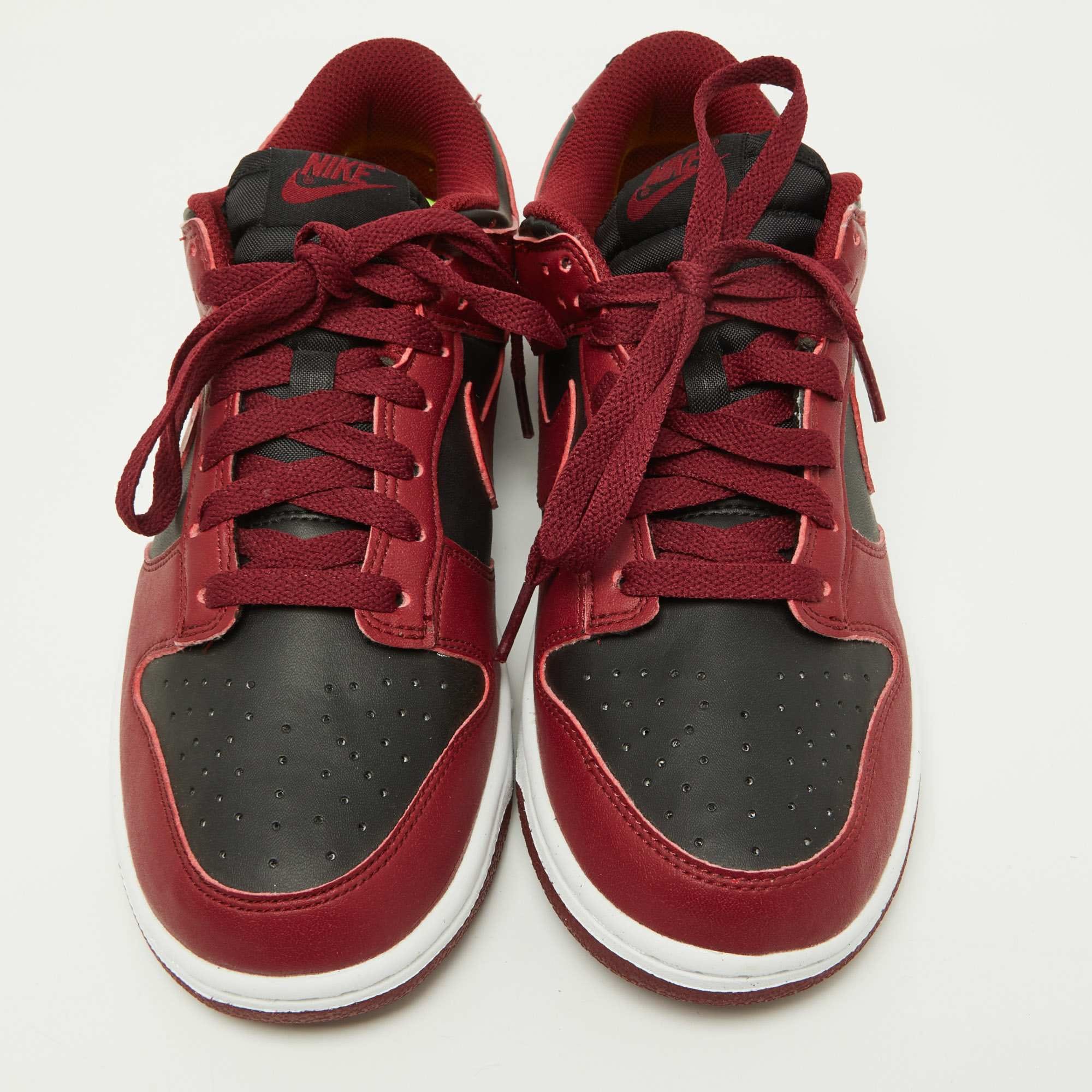 Nike Red/black Leather Dunk Low Top team Red Sneakers