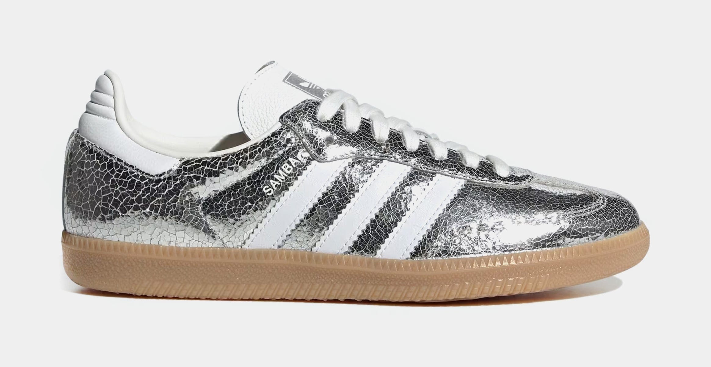 adidas Samba OG Womens Lifestyle Shoes (Silver Metallic/Cloud White/Core White)
