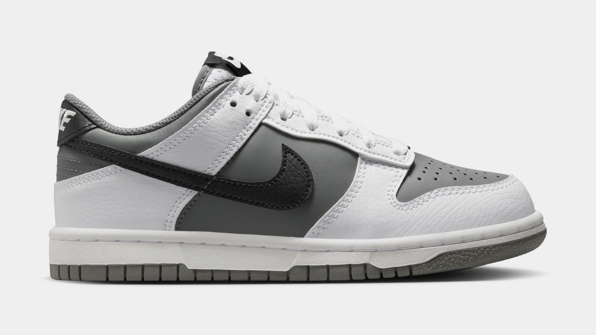 Nike Dunk Low Grade School Lifestyle Shoes (White/Black/Smoke Grey)