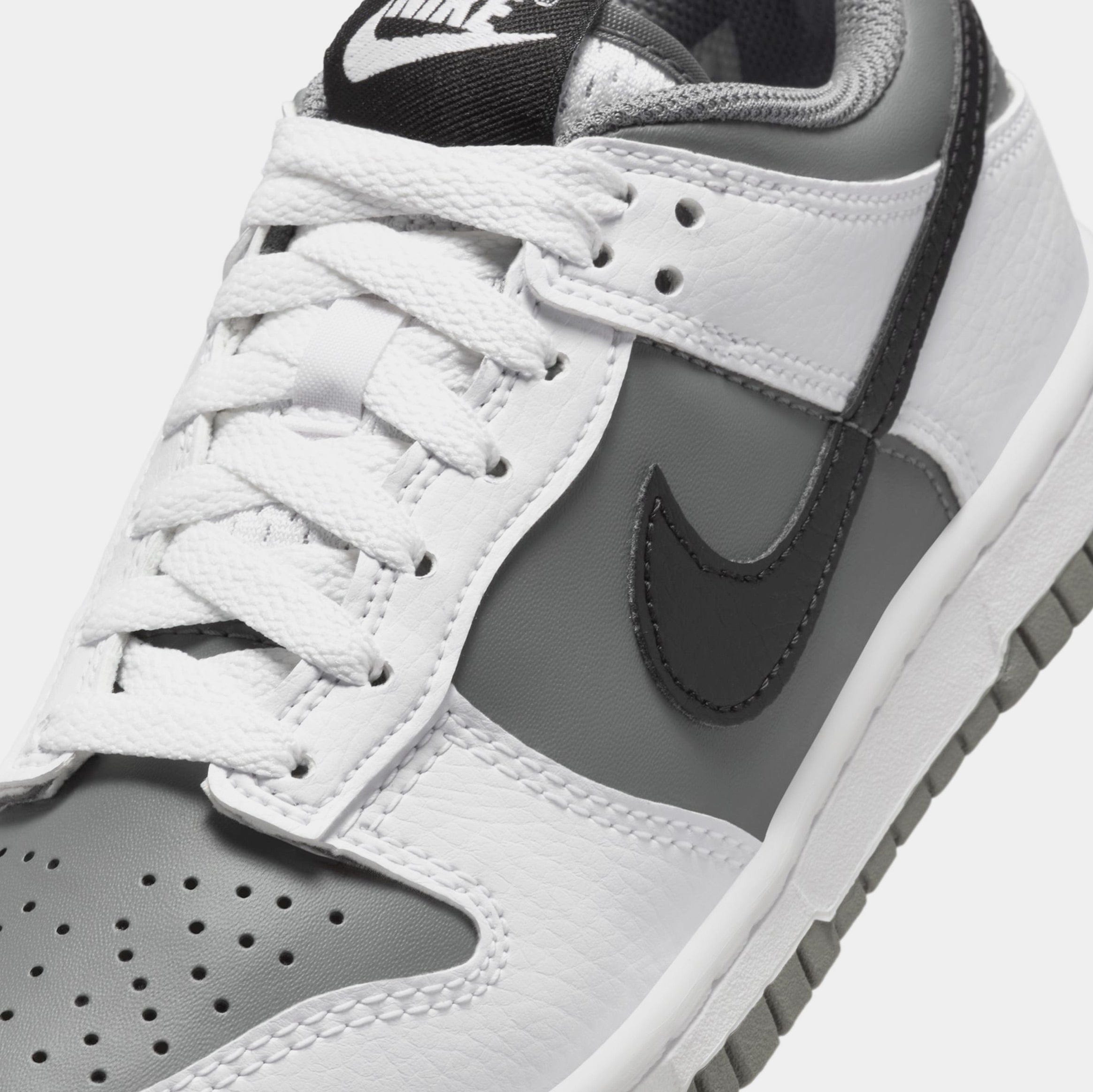 Nike Dunk Low Grade School Lifestyle Shoes (White/Black/Smoke Grey)