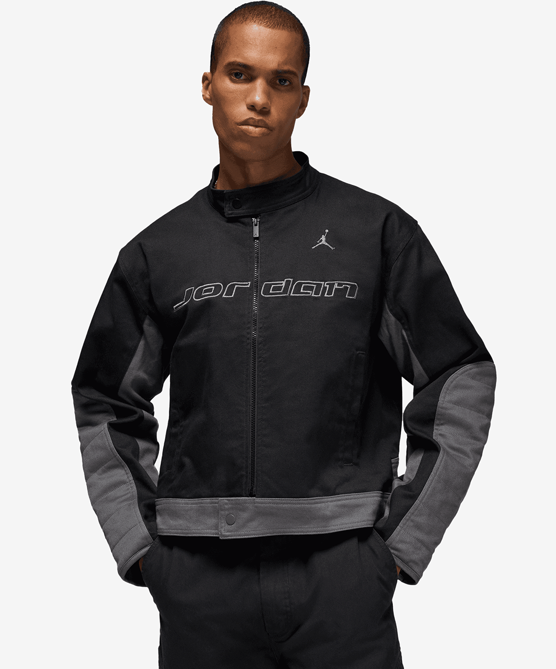 Air Jordan JORDAN | BROOKLYN MOTORSPORT JACKET { BLACK/IRON GREY/IRON GREY