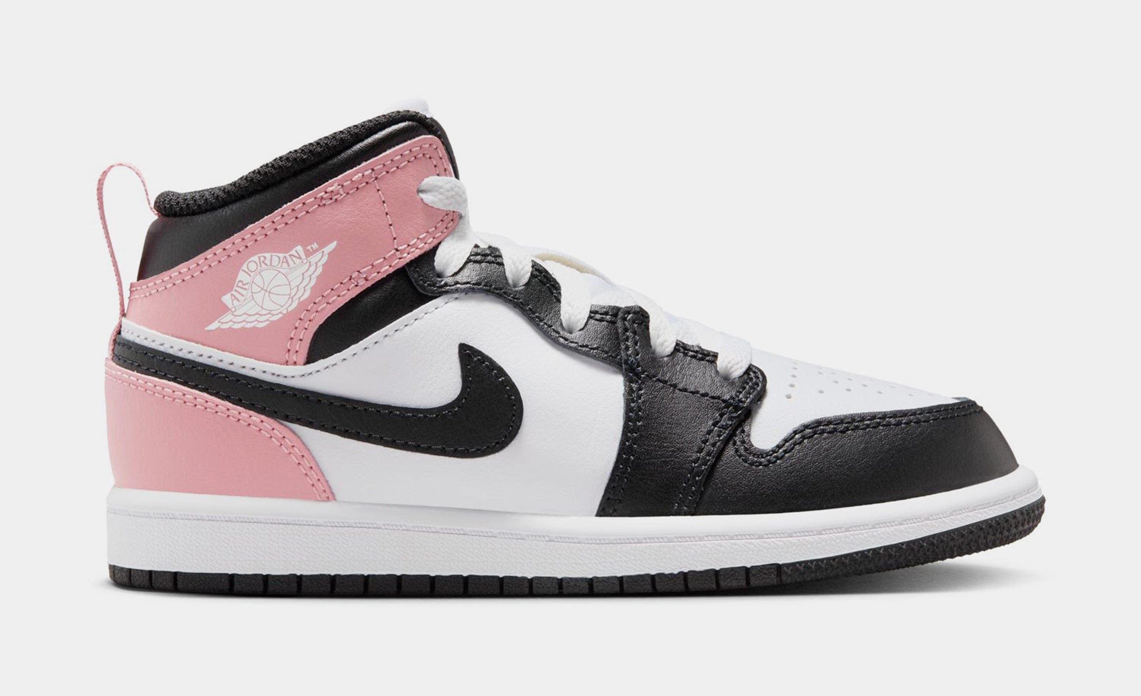 Air Jordan 1 Mid Preschool Lifestyle Shoes (White/Black/Rust Pink)