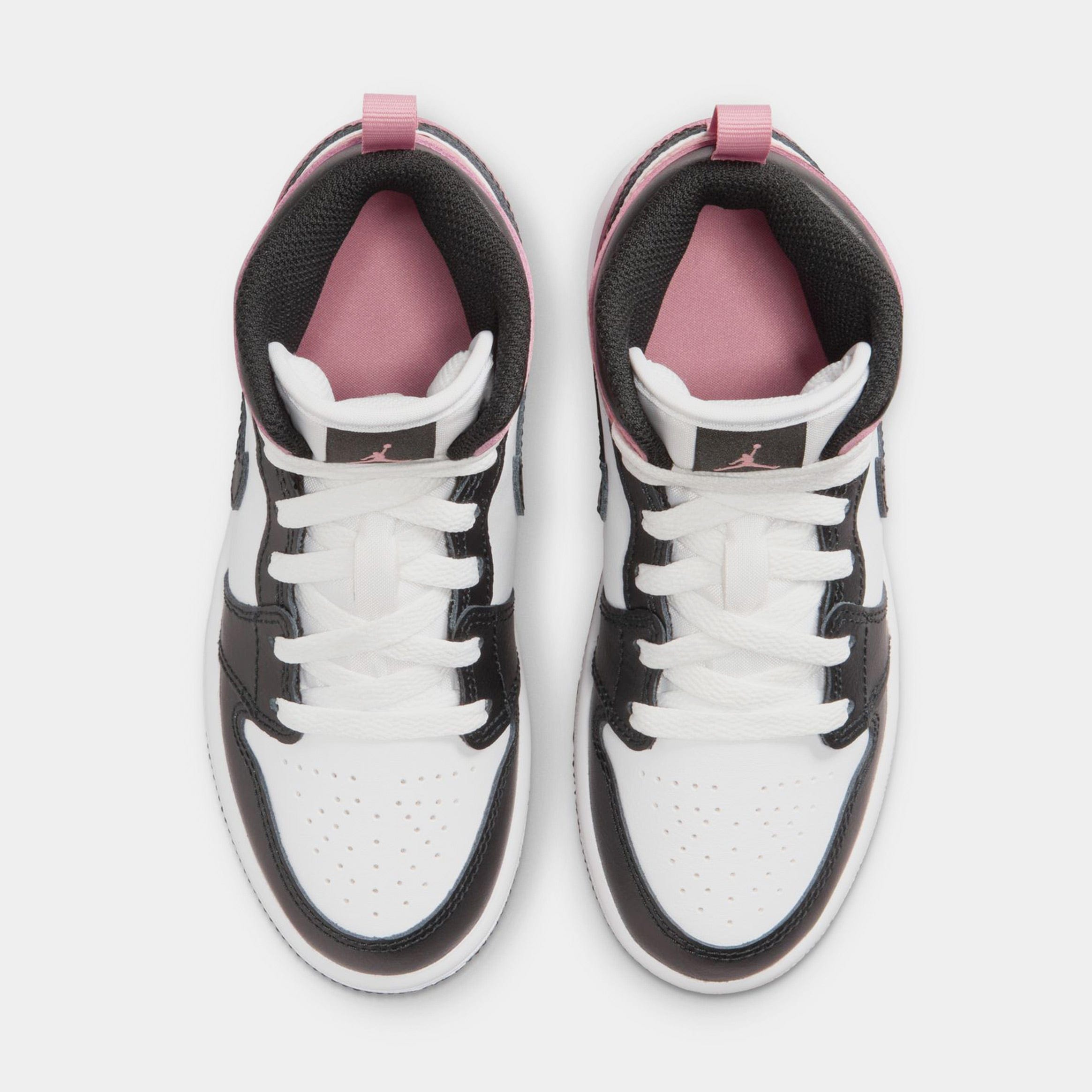 Air Jordan 1 Mid Preschool Lifestyle Shoes (White/Black/Rust Pink)
