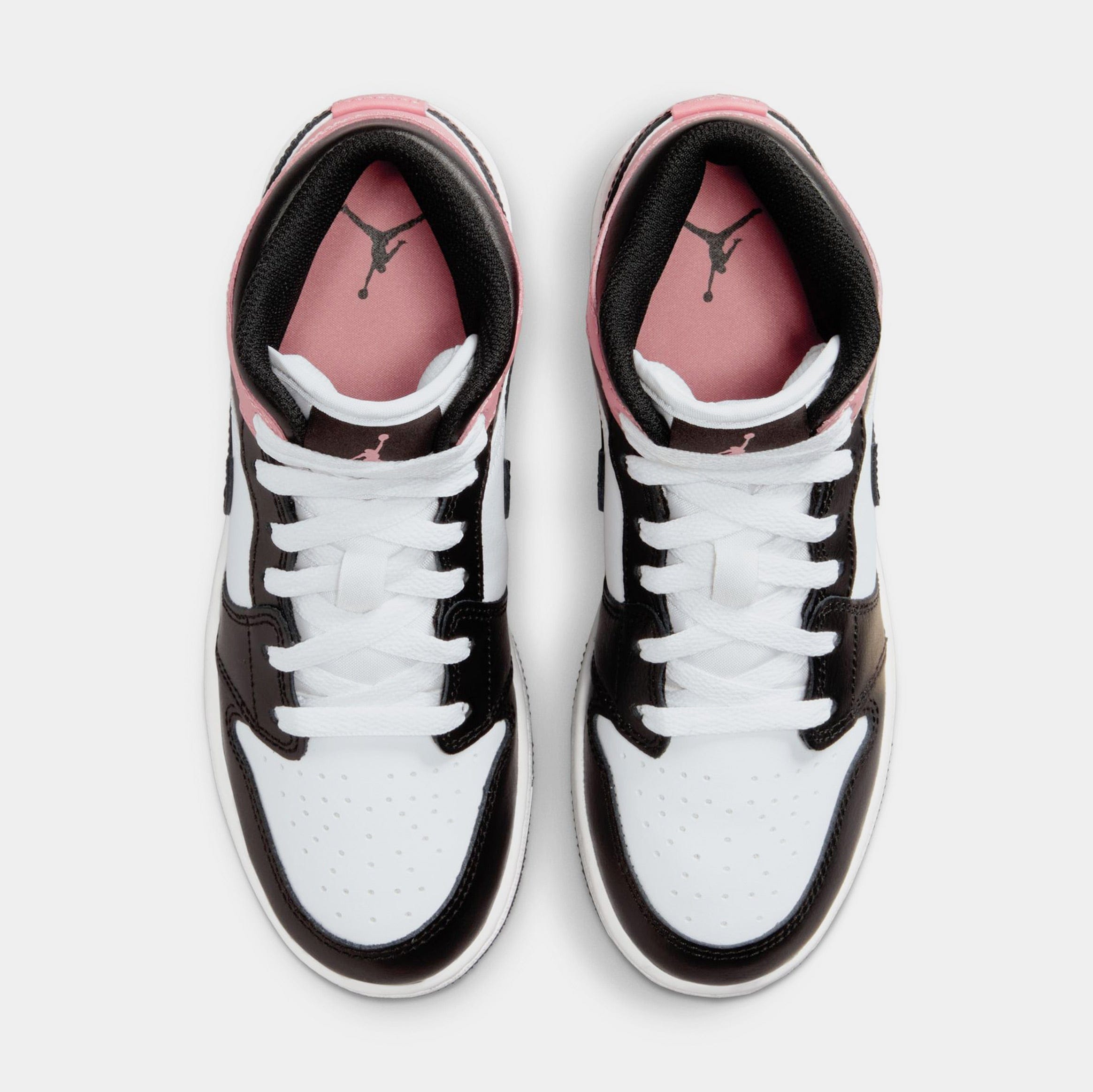 Air Jordan 1 Mid Grade School Lifestyle Shoes (White/Black/Rust Pink)