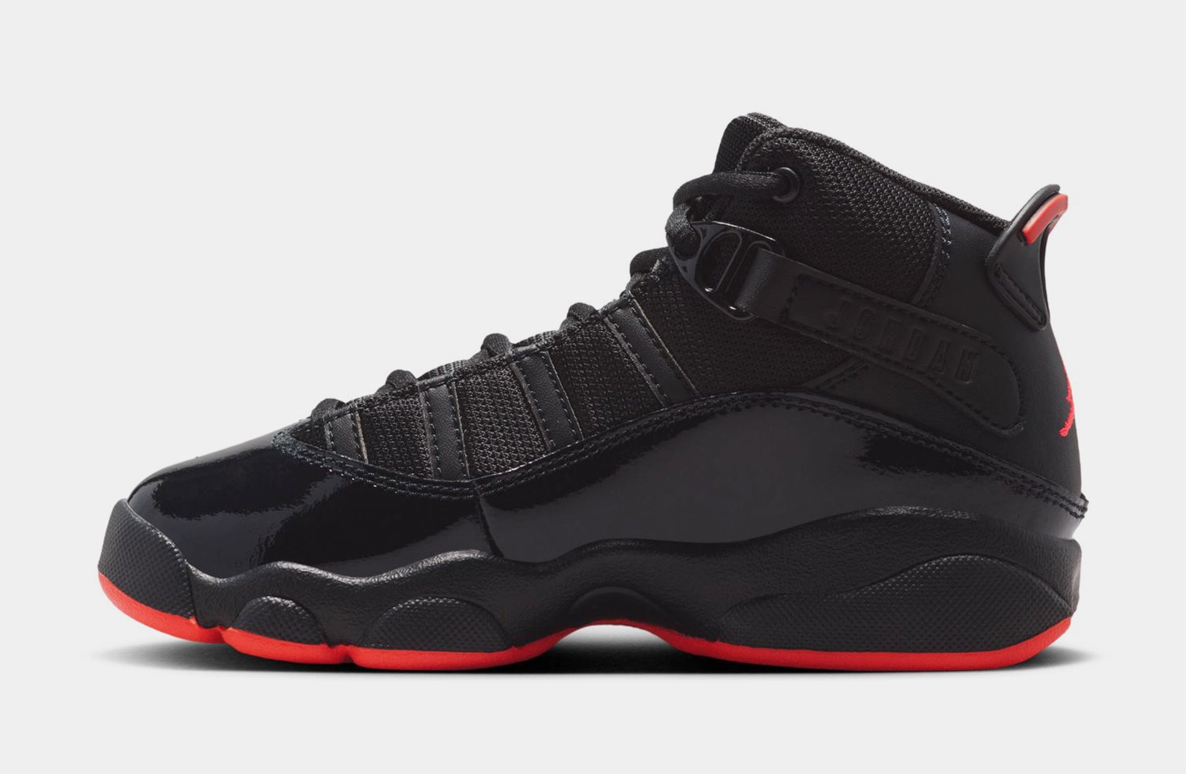 Air Jordan 6 Rings Preschool Basketball Shoes (Black/Infrared 23)