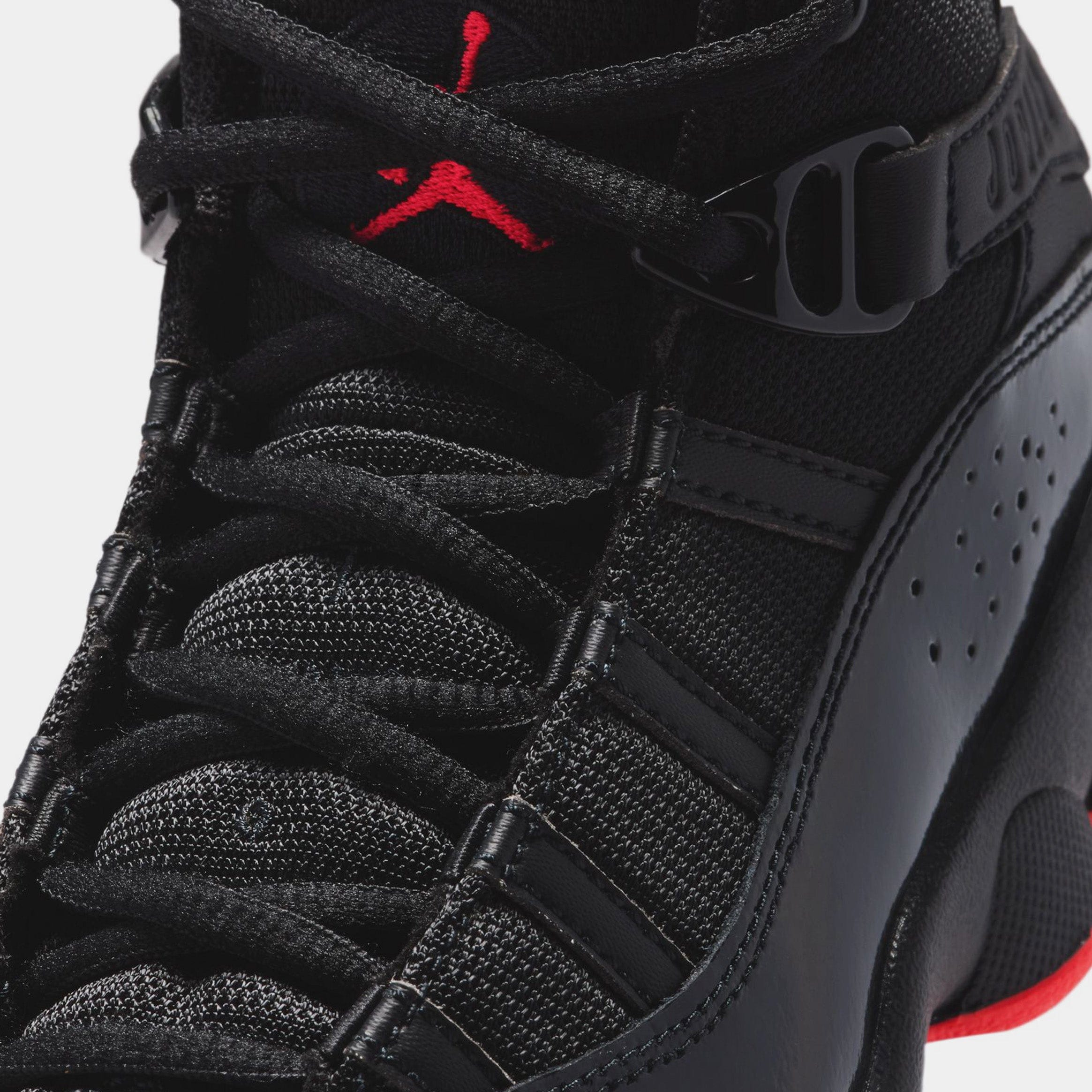 Air Jordan 6 Rings Preschool Basketball Shoes (Black/Infrared 23)