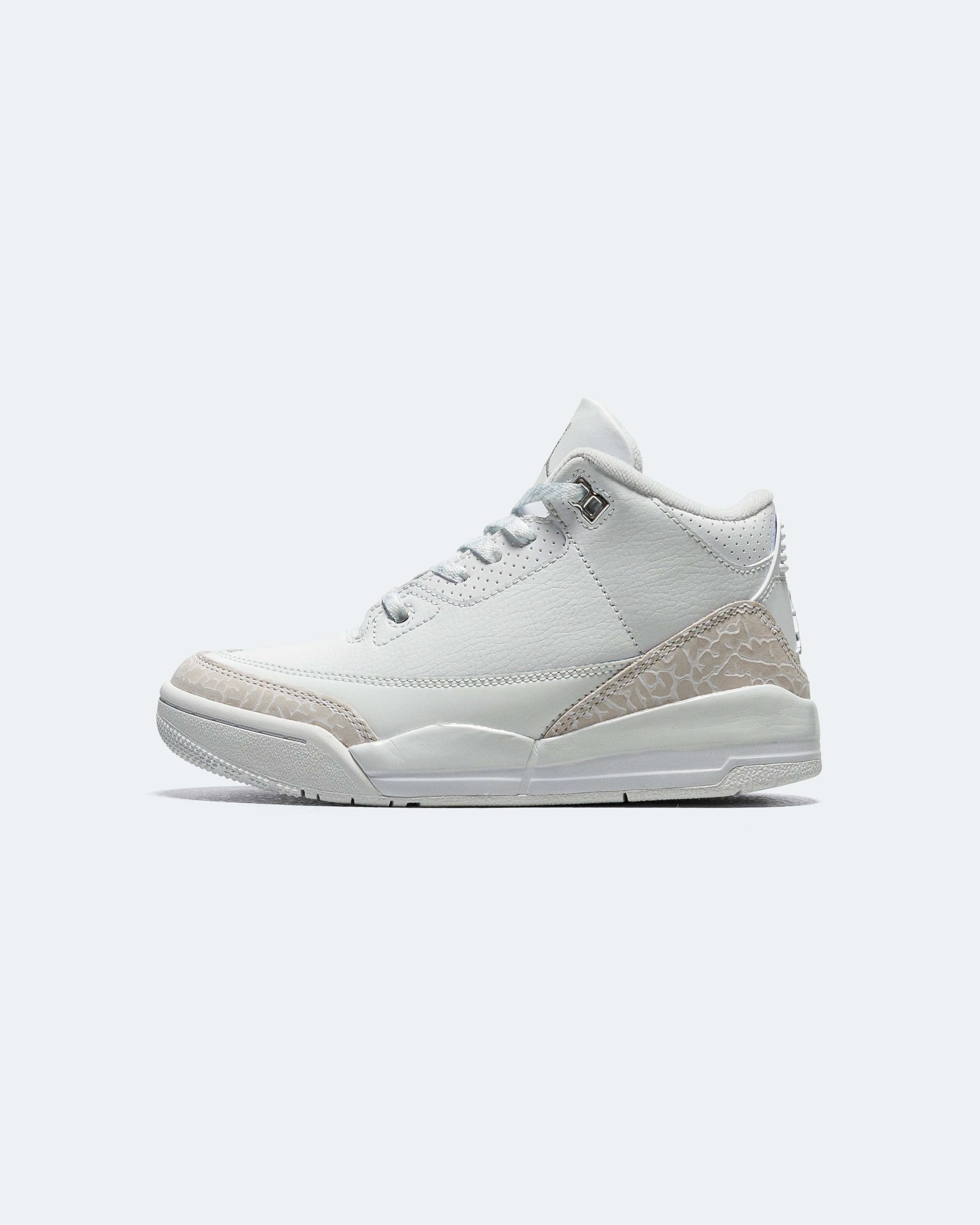 Air Jordan 3 Retro PS - White/White - Metallic Silver