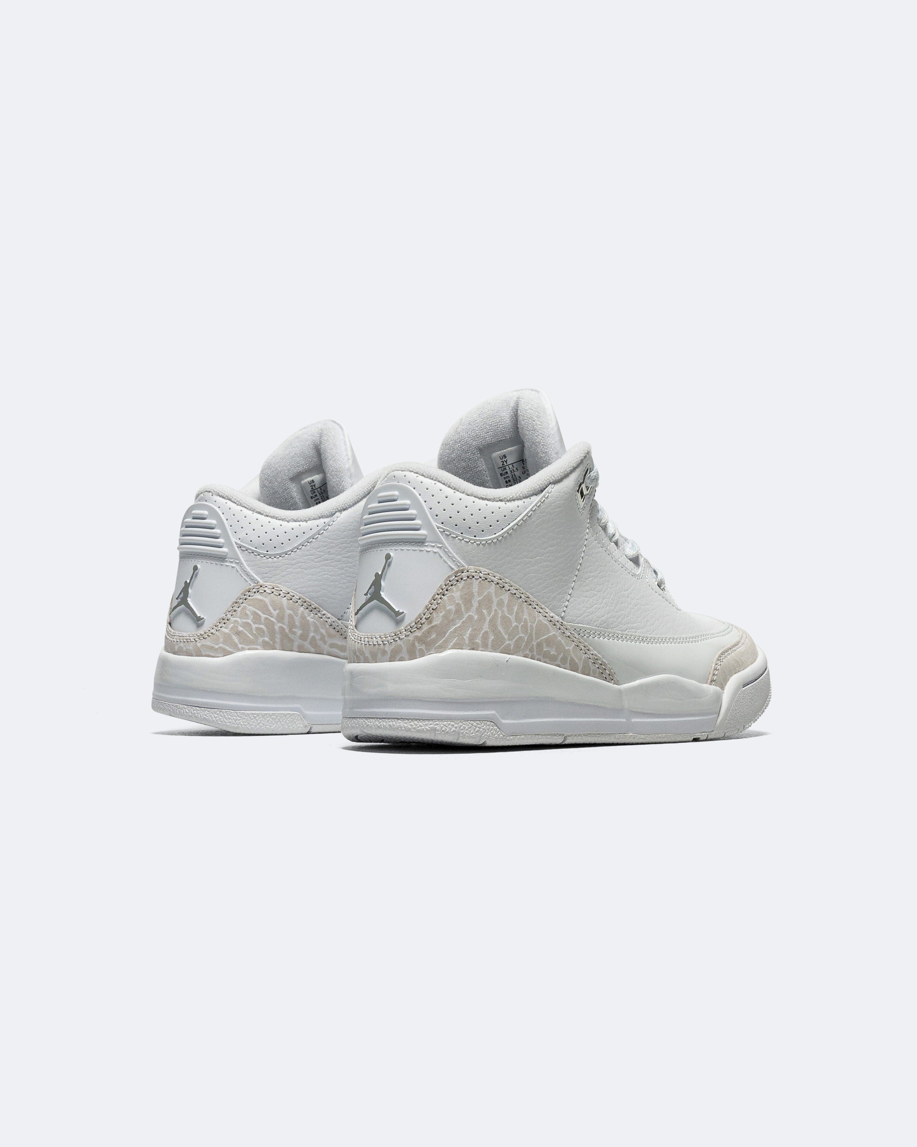 Air Jordan 3 Retro PS - White/White - Metallic Silver