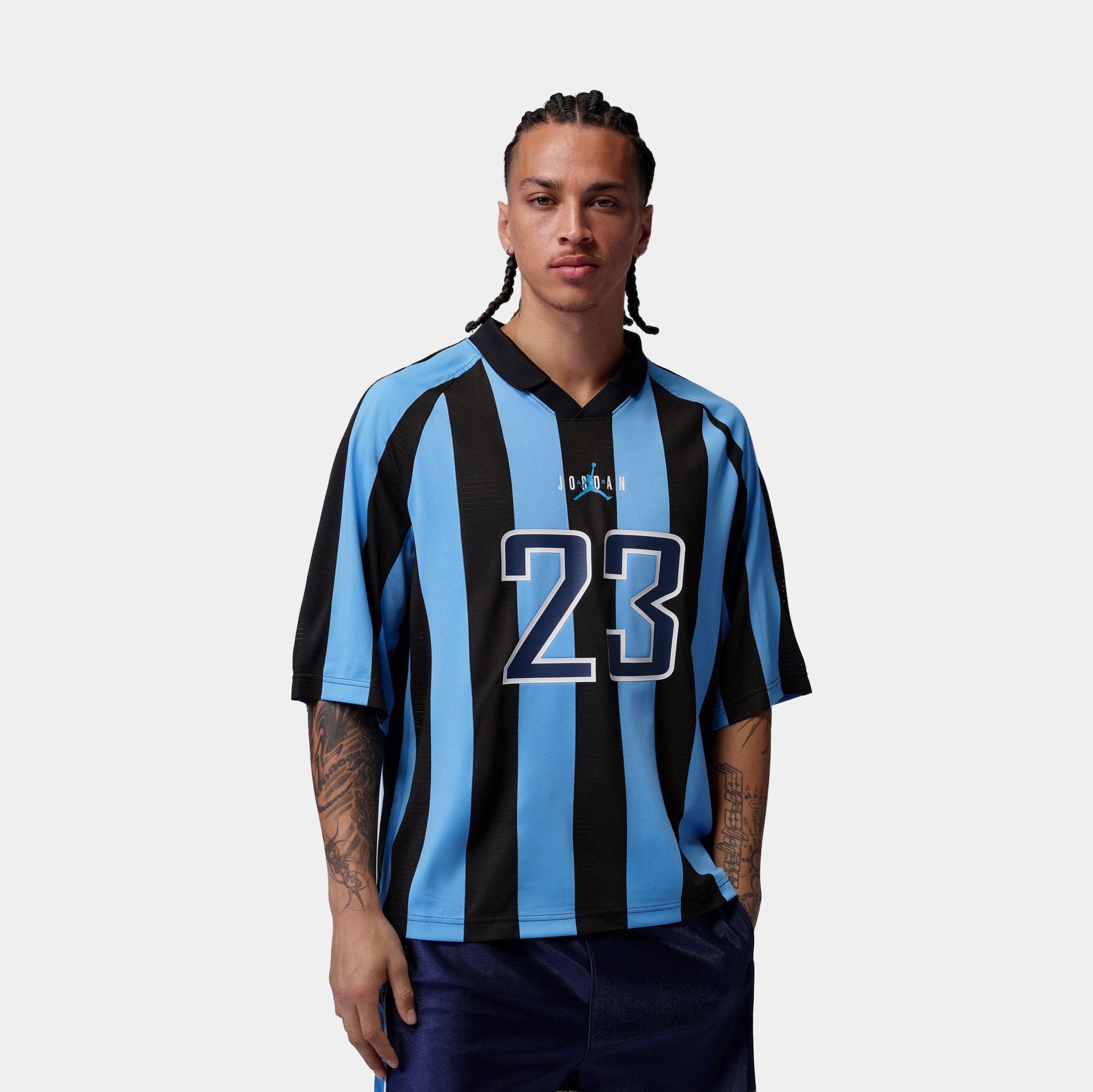 Air Jordan Brooklyn Terrace Mens Short Sleeve Shirt (University Blue/Black)