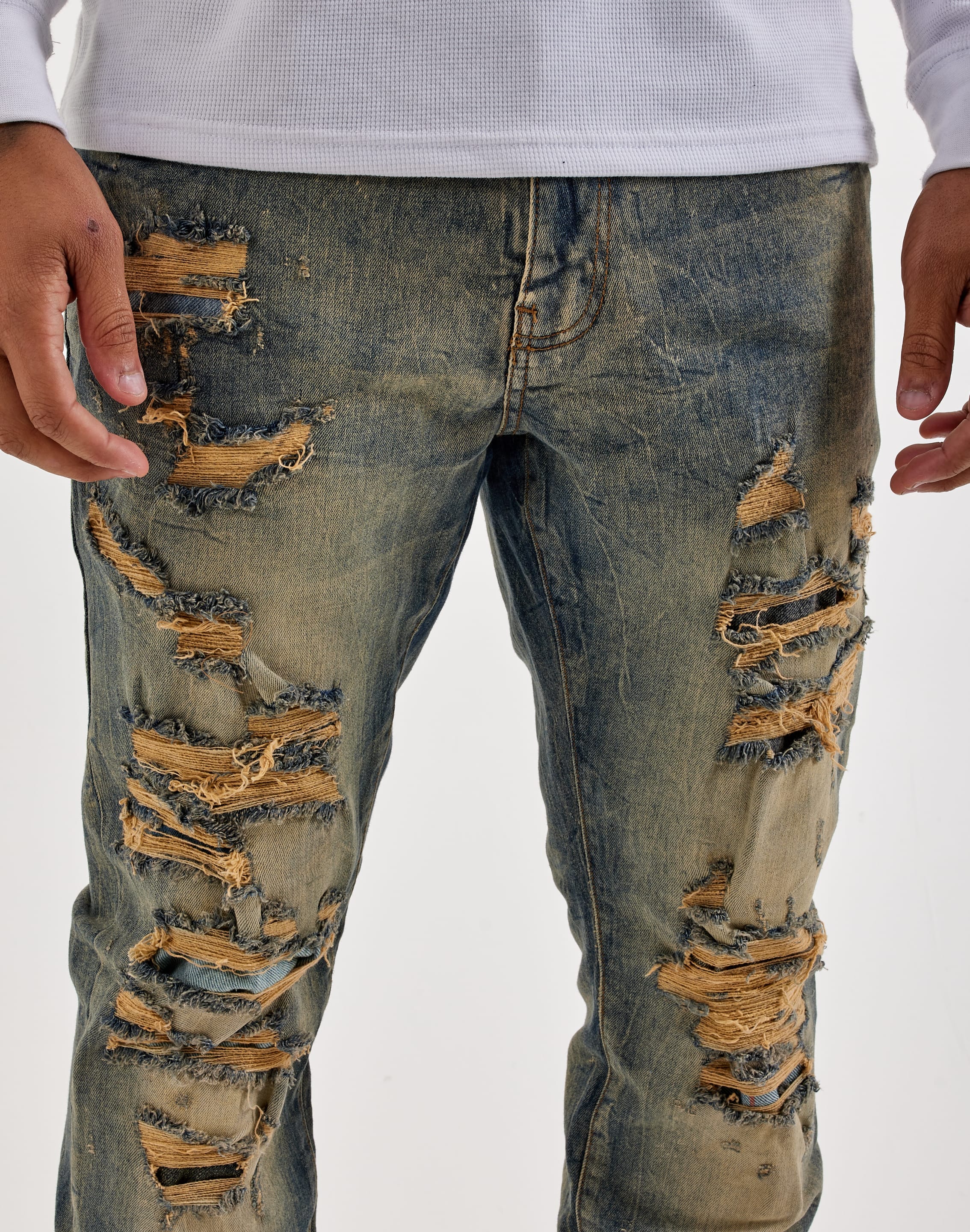 Air Jordan Jordan Craig Stacked Distressed Collins Denim Jeans