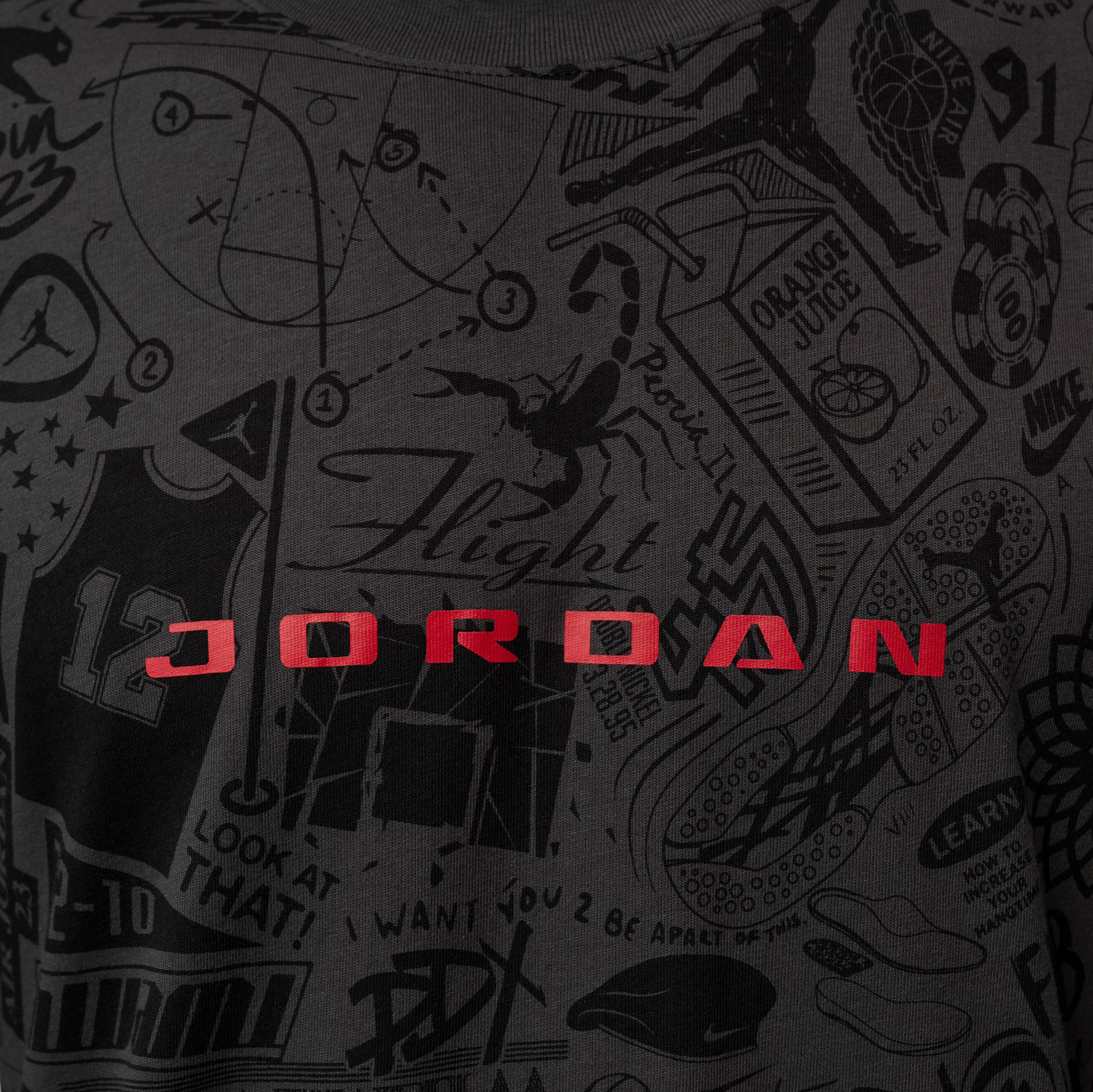 Air Jordan Brooklyn Mens Short Sleeve Shirt (Black/University Red)